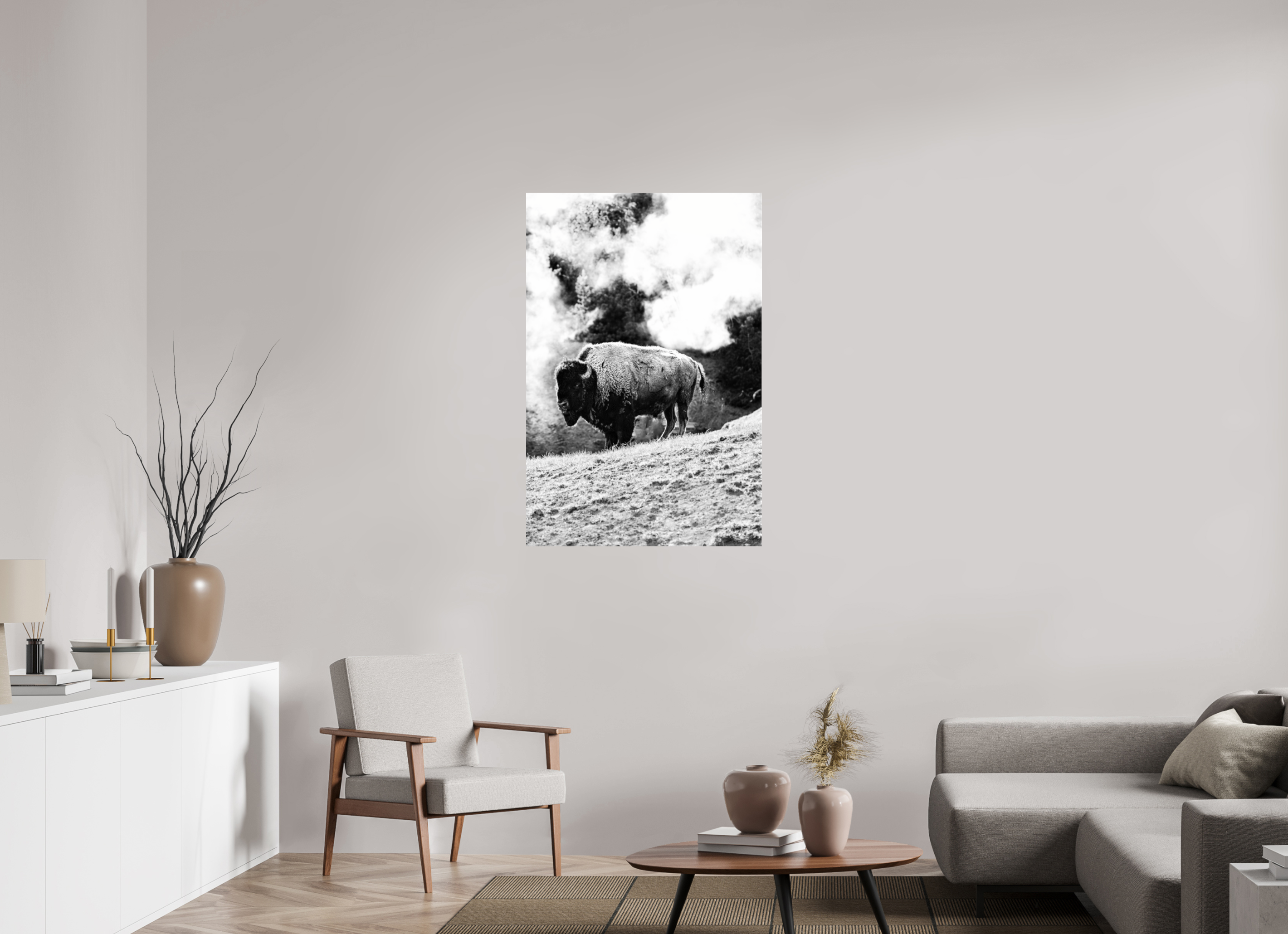 30 x 45″, ACRYLIC Monochrome Bison