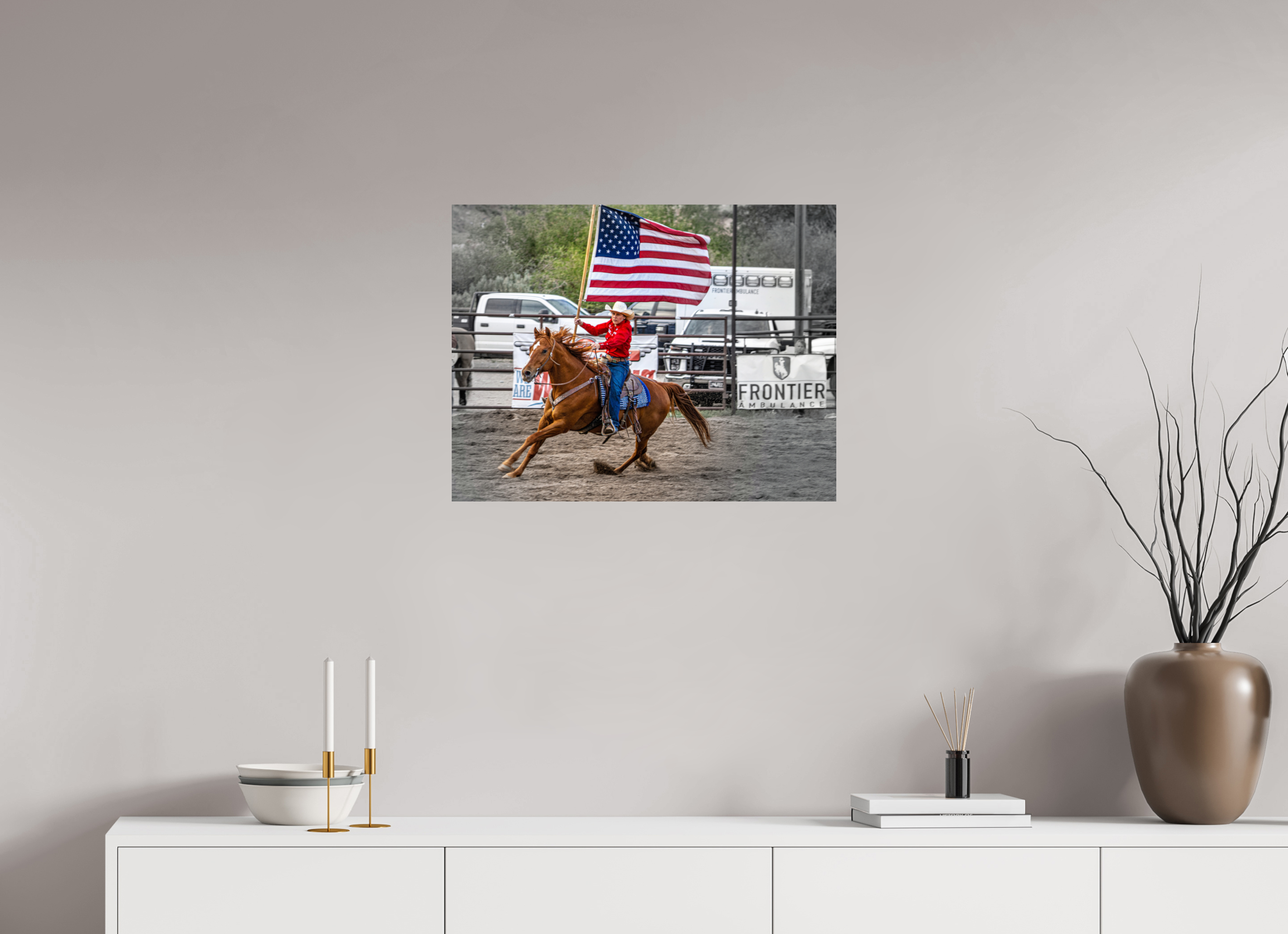 25.9 x 20″, METAL America 250 Flag Rider 15