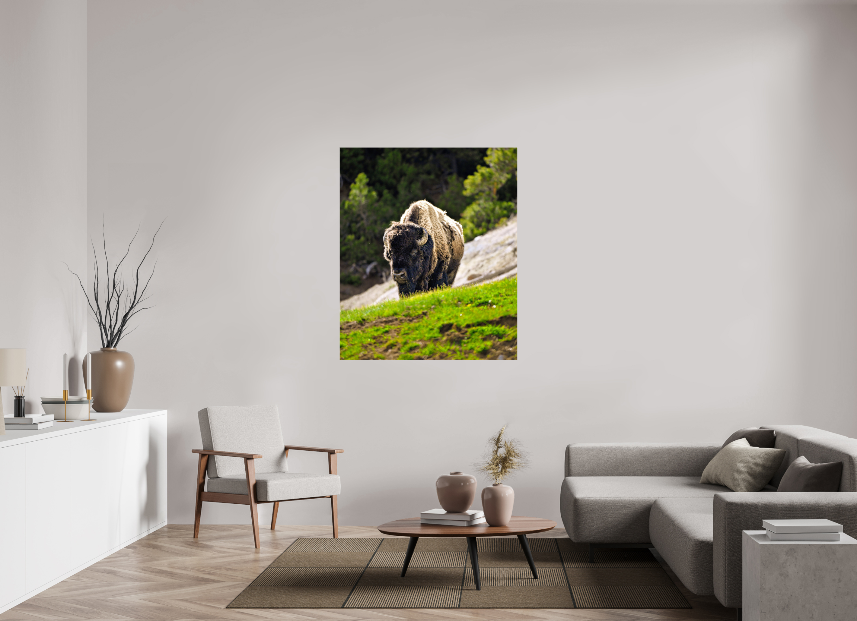 43 x 51.4″, PHOTO PAPER Bison Portrait