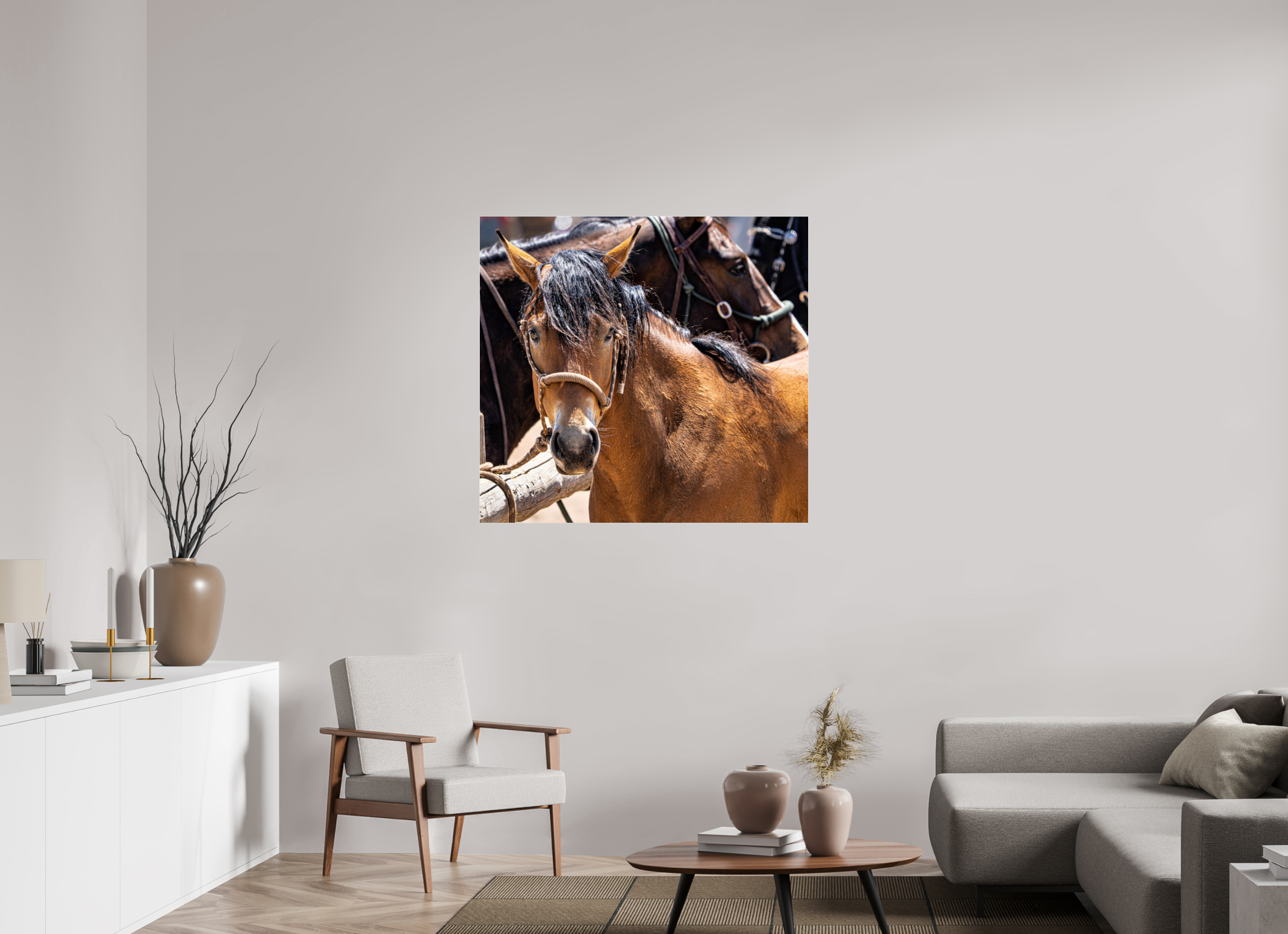 41.8 x 39″, ACRYLIC Pack Horse Portrait 6