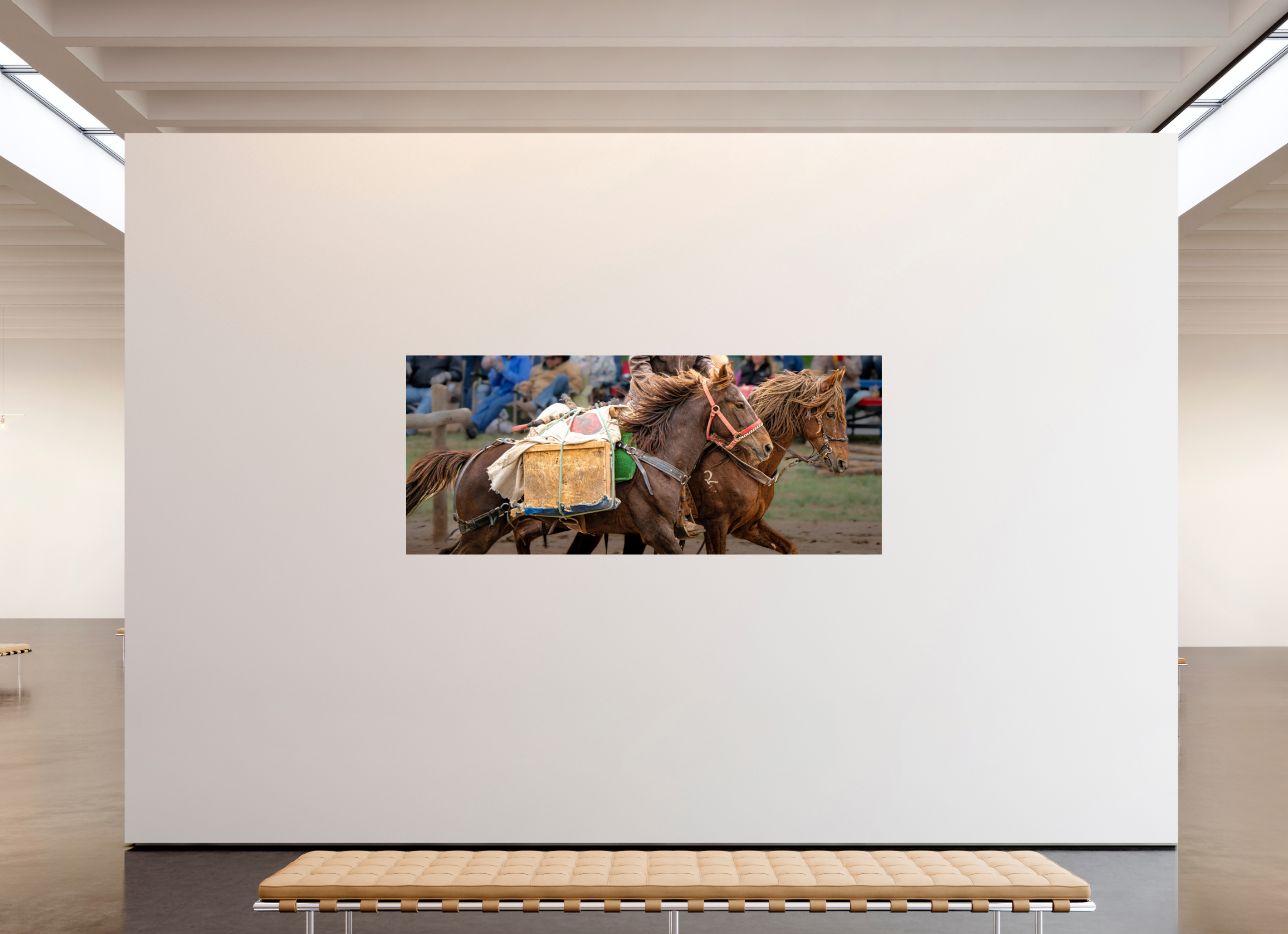 93.3 x 39″, METAL Pack Horses in Action