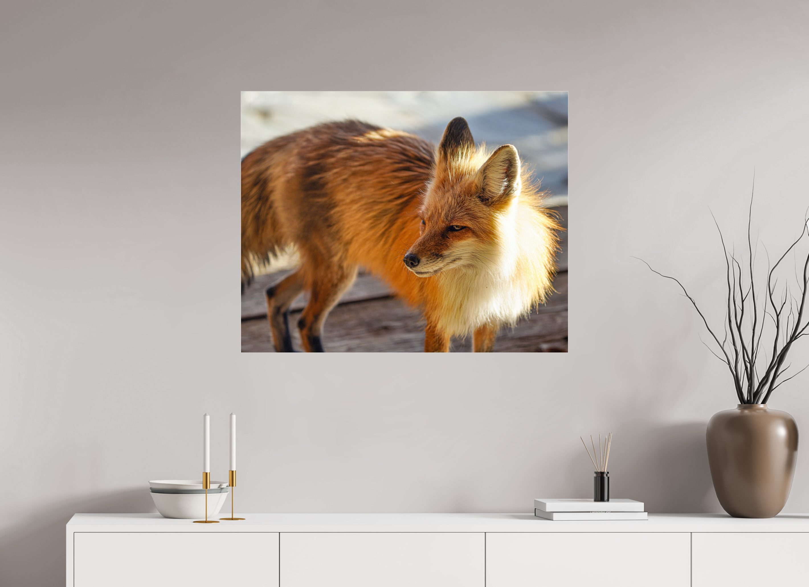 35.1 x 28″, ACRYLIC Fox