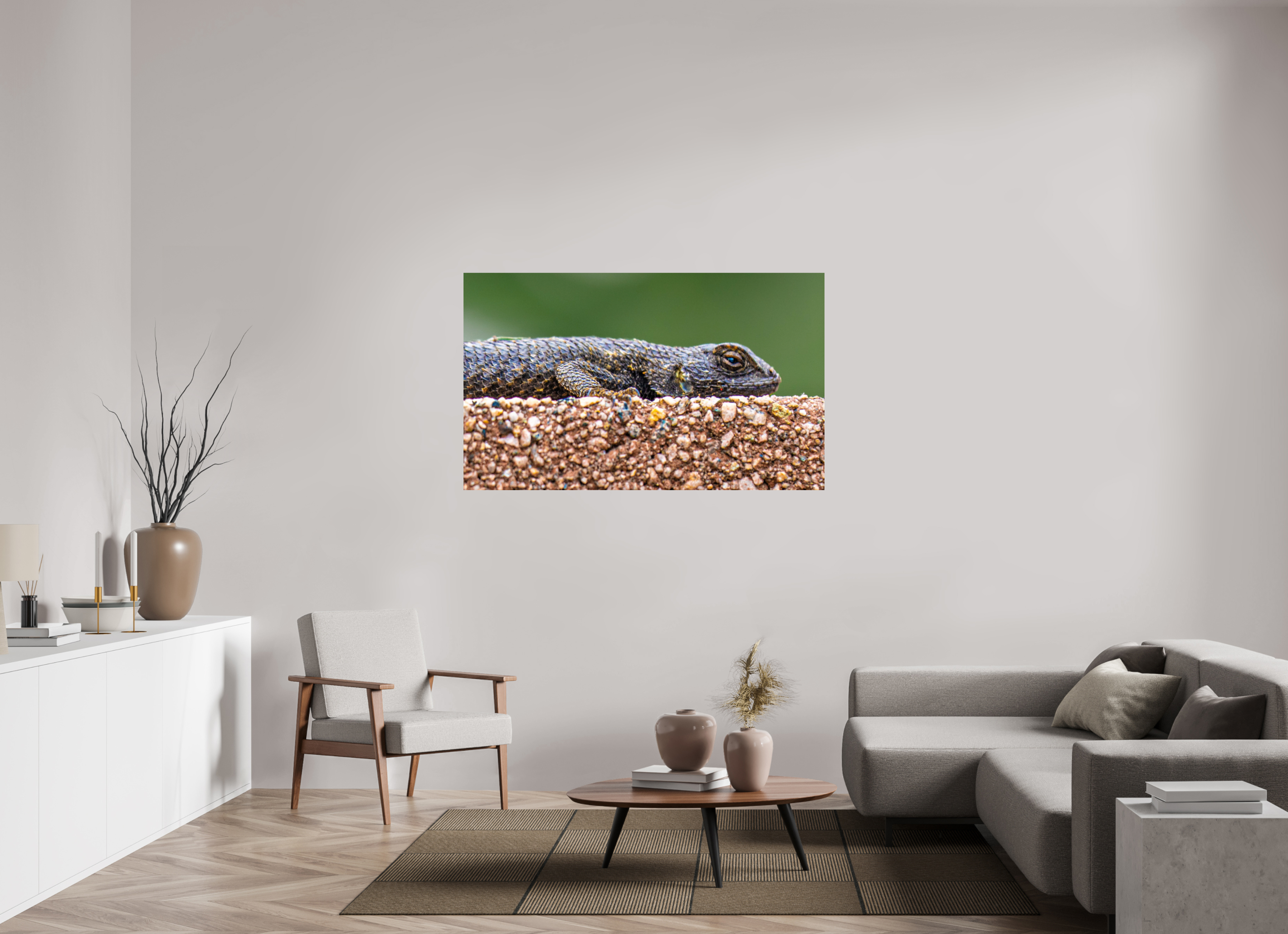 58.1 x 35″, PHOTO PAPER Lizard
