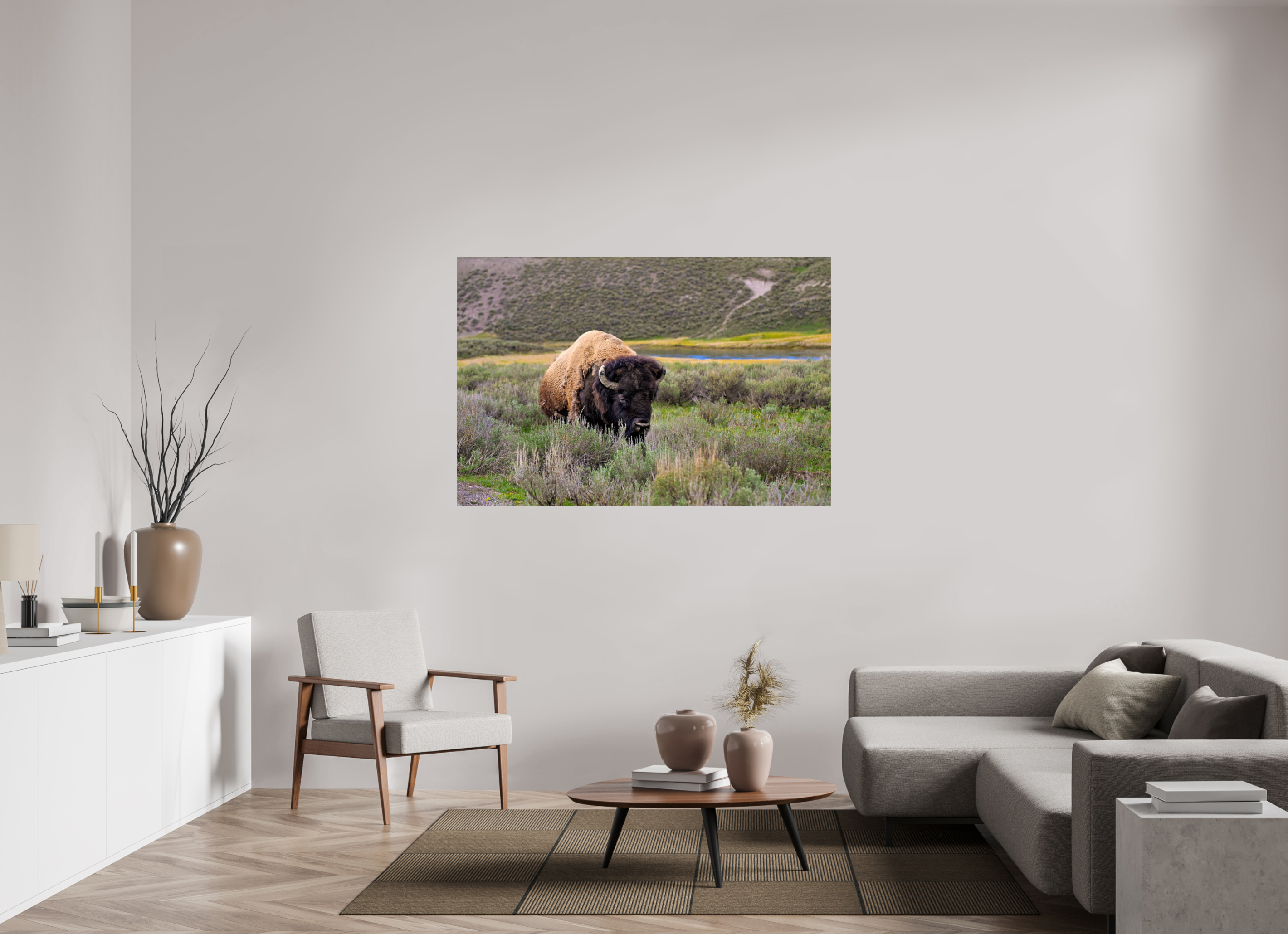 60 x 40″, ACRYLIC Bison