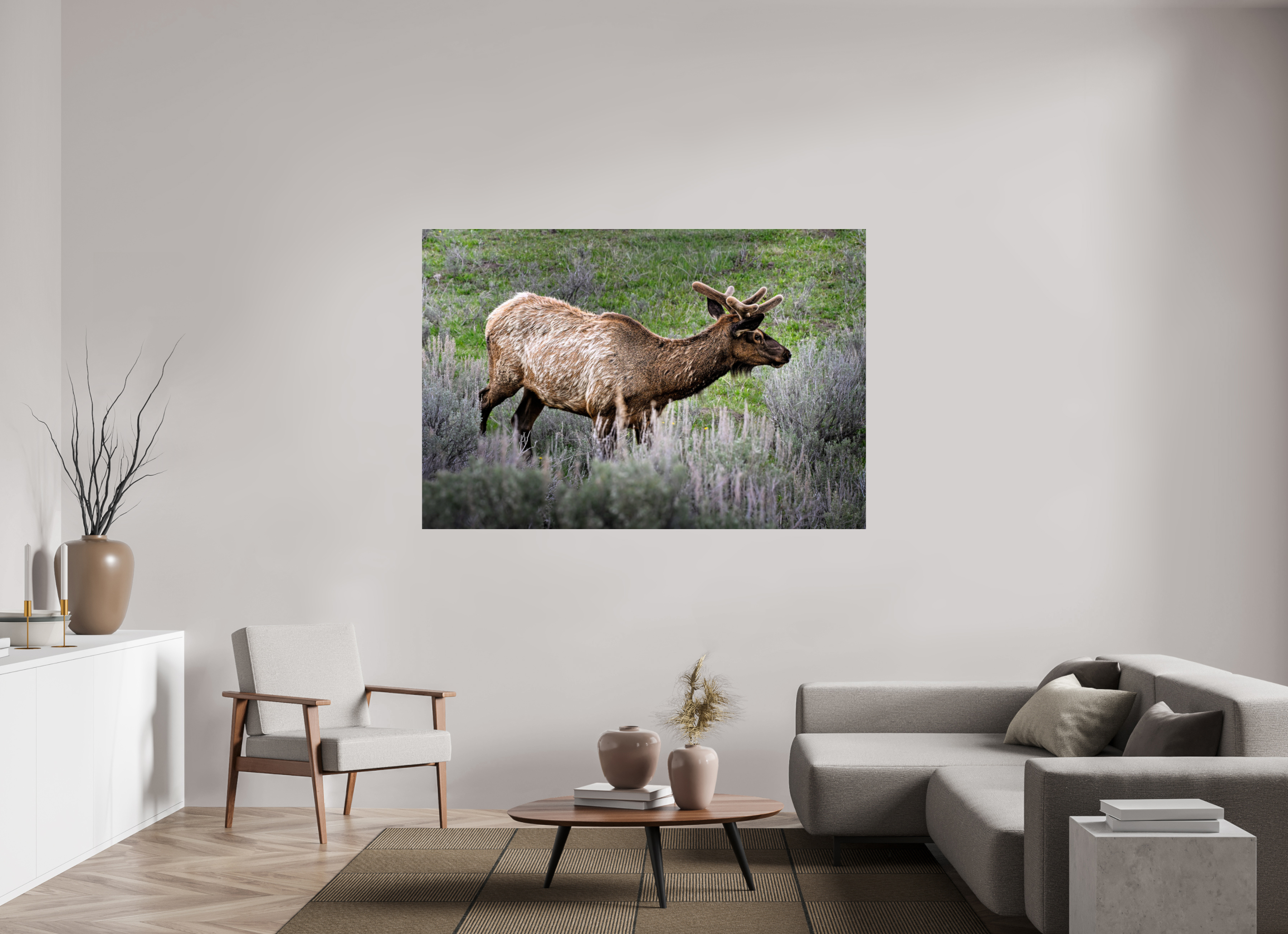 69.6 x 47″, ACRYLIC Elk
