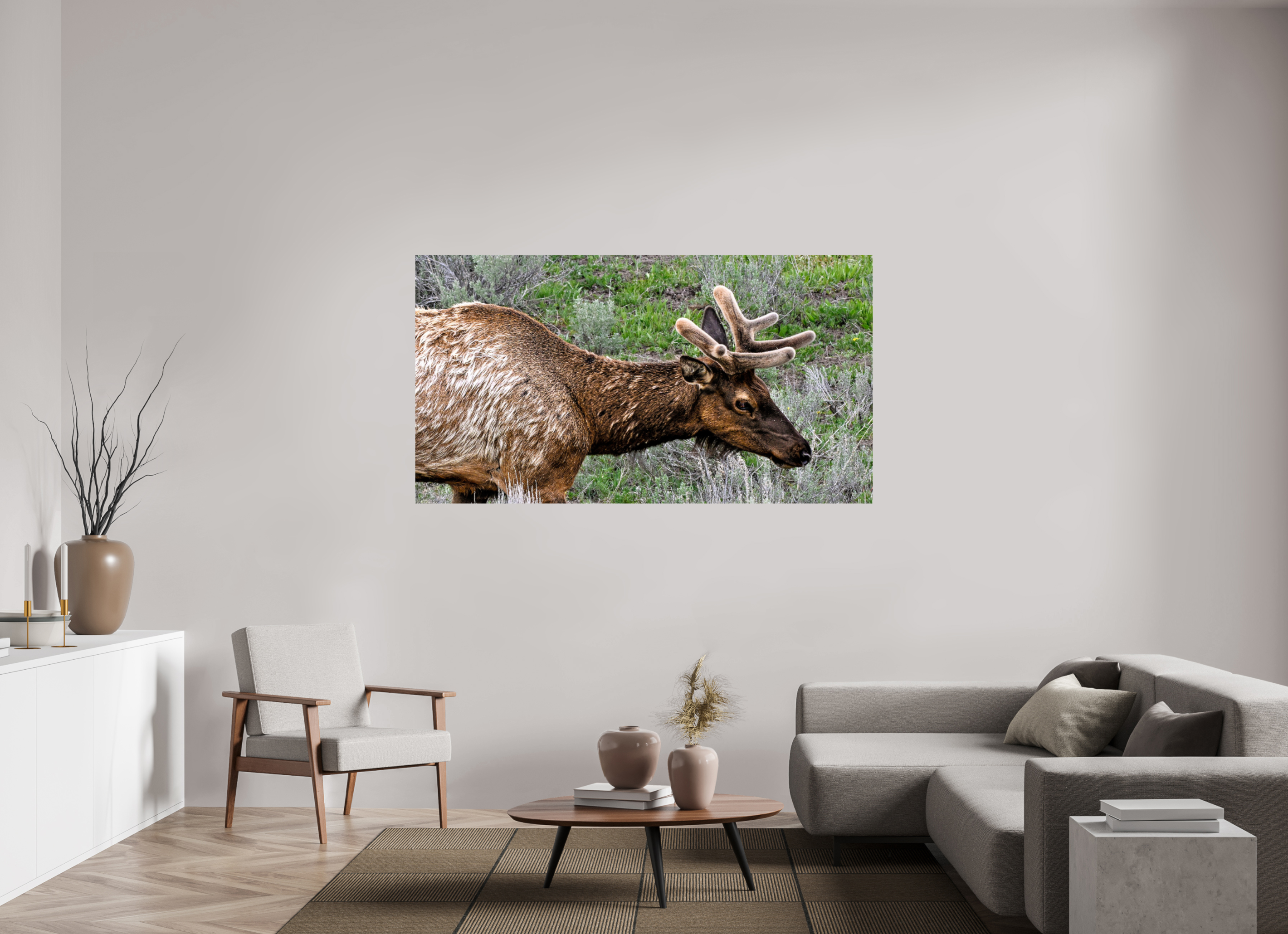 71.9 x 39″, PHOTO PAPER Elk