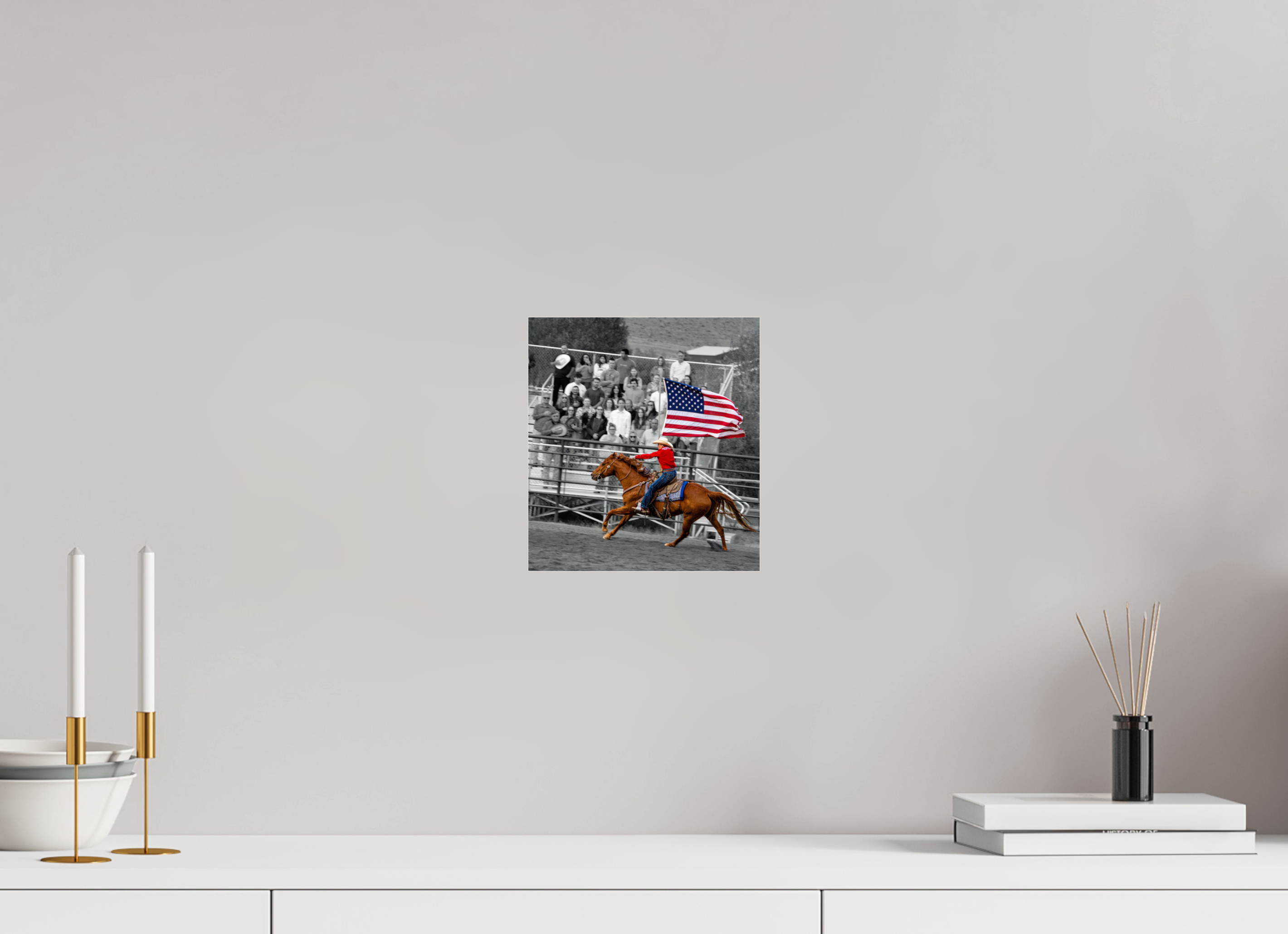 8 x 8.8″, ACRYLIC America 250 Flag Rider 1