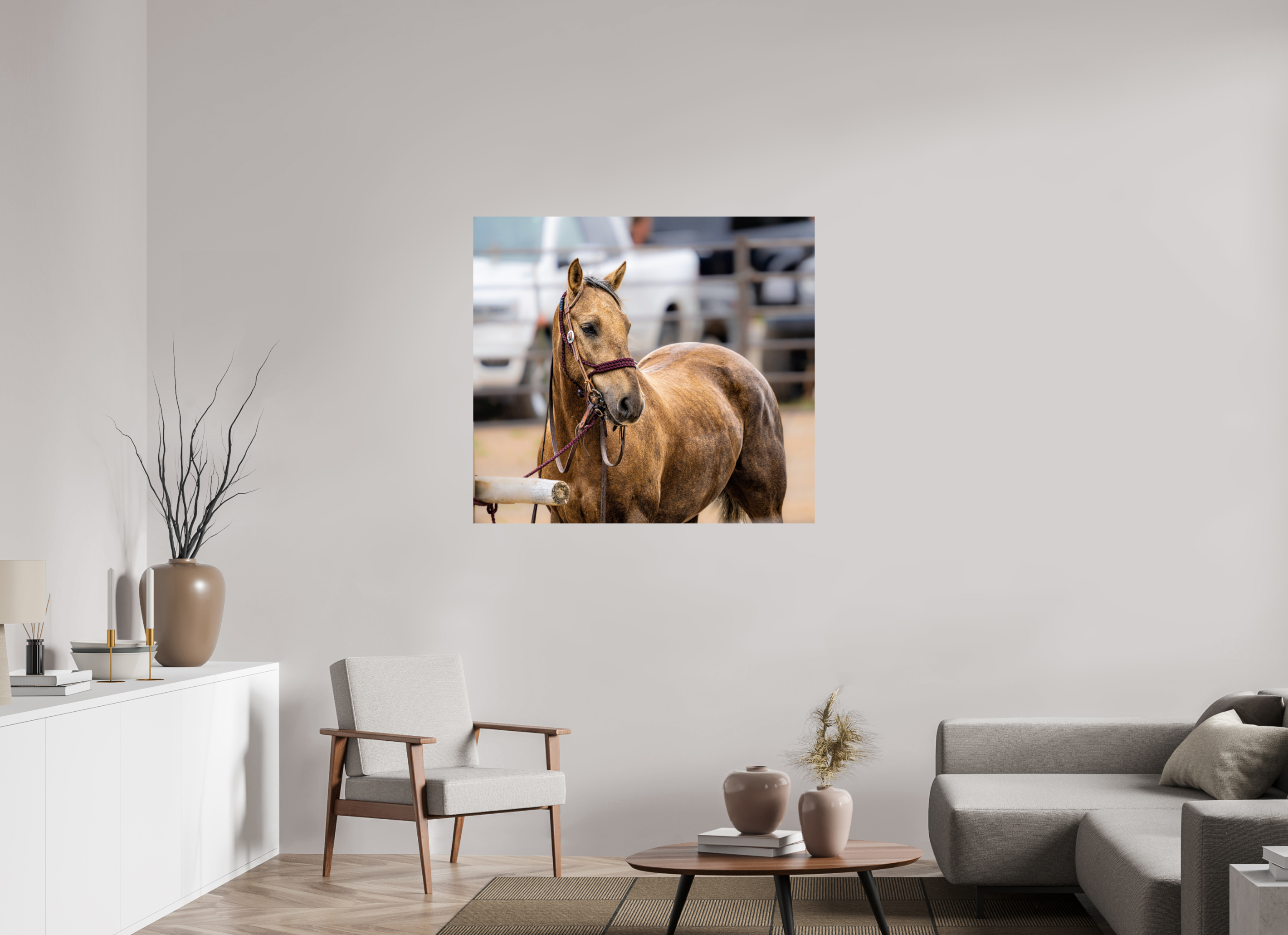 43.5 x 39″, METAL Pack Horse Portrait 3