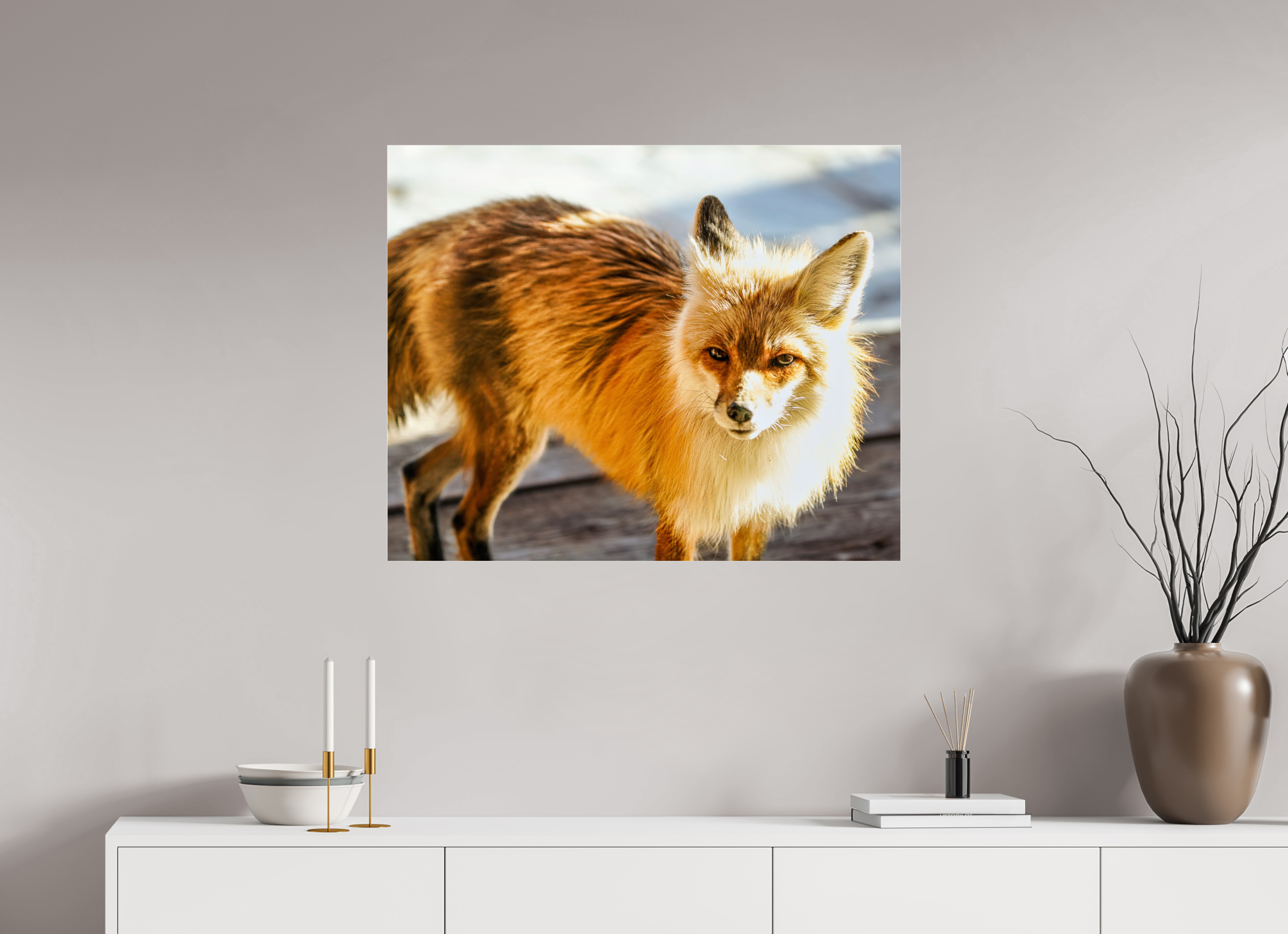 34.6 x 28″, ACRYLIC Fox