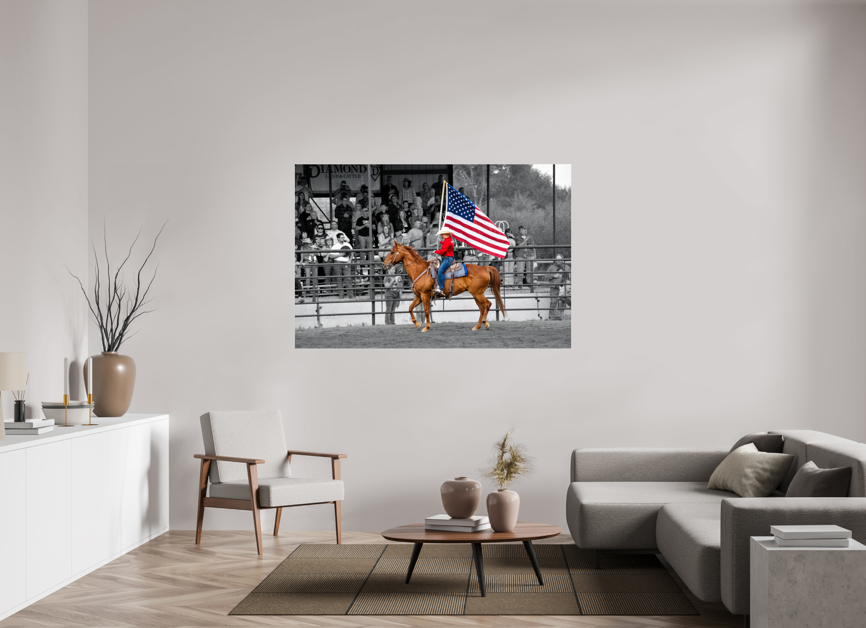 66 x 44″, ACRYLIC America 250 Flag Rider 2