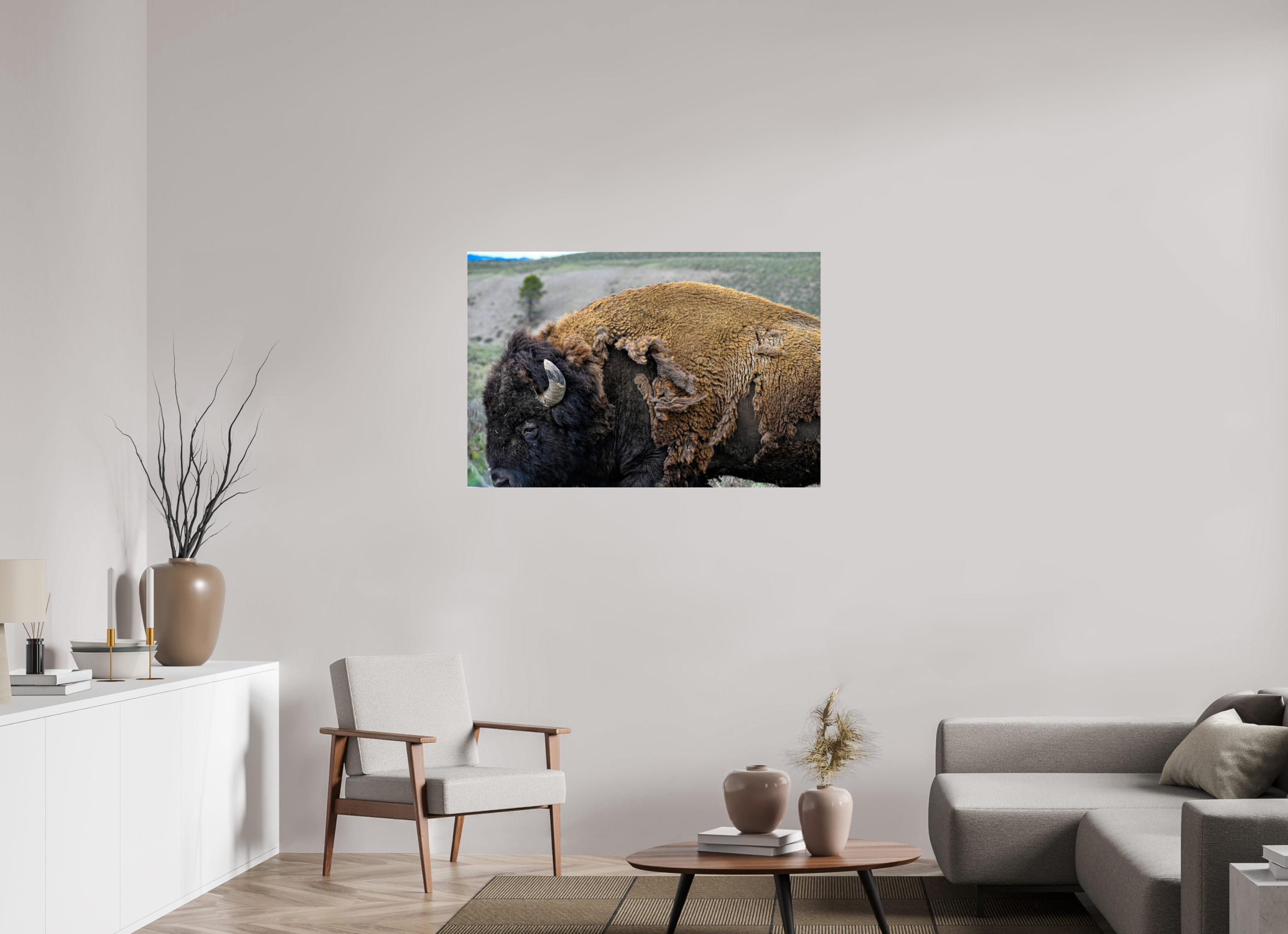 45 x 30″, ACRYLIC Bison side profile