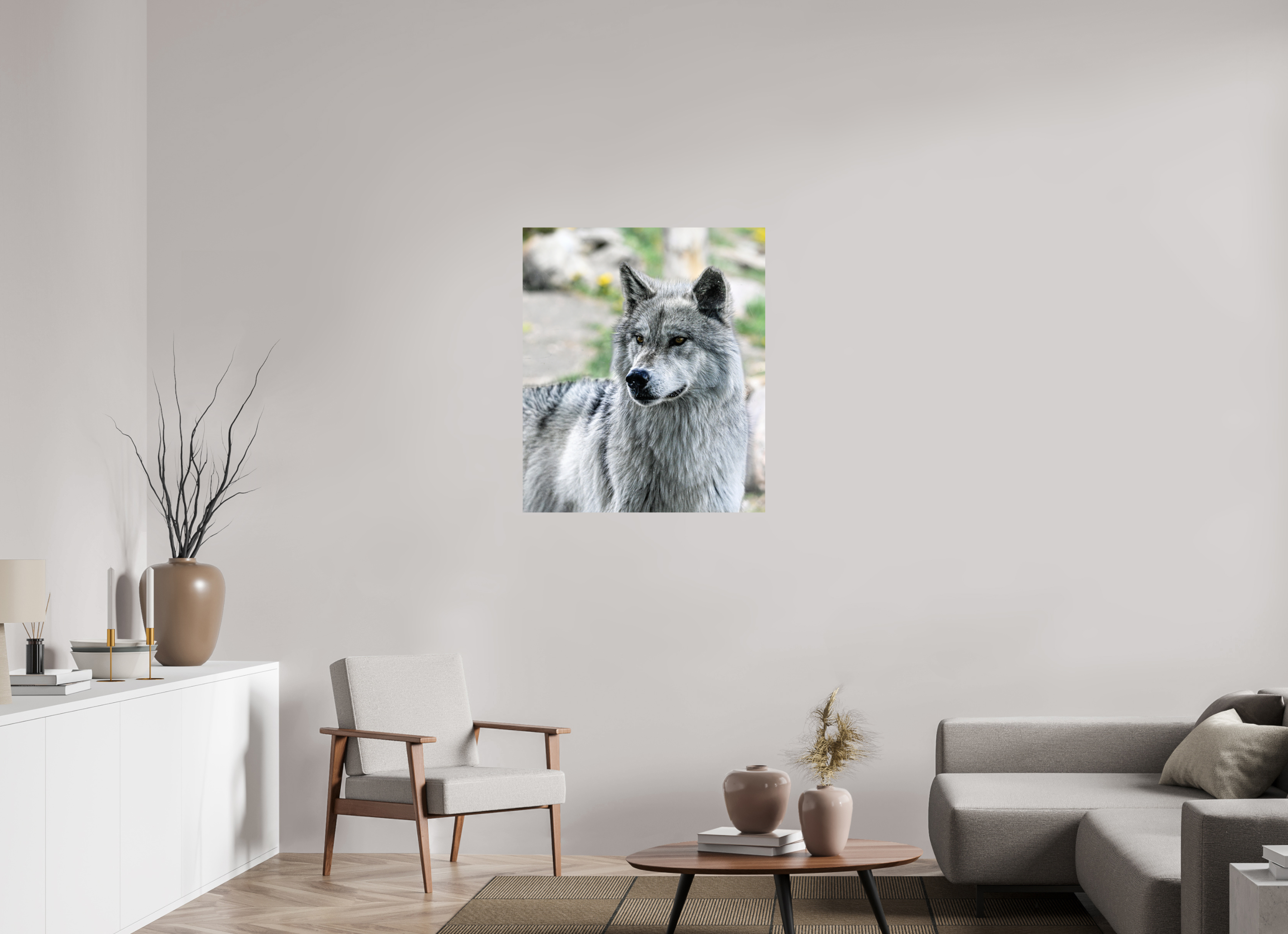 31 x 36.4″, PHOTO PAPER Wolf Portrait