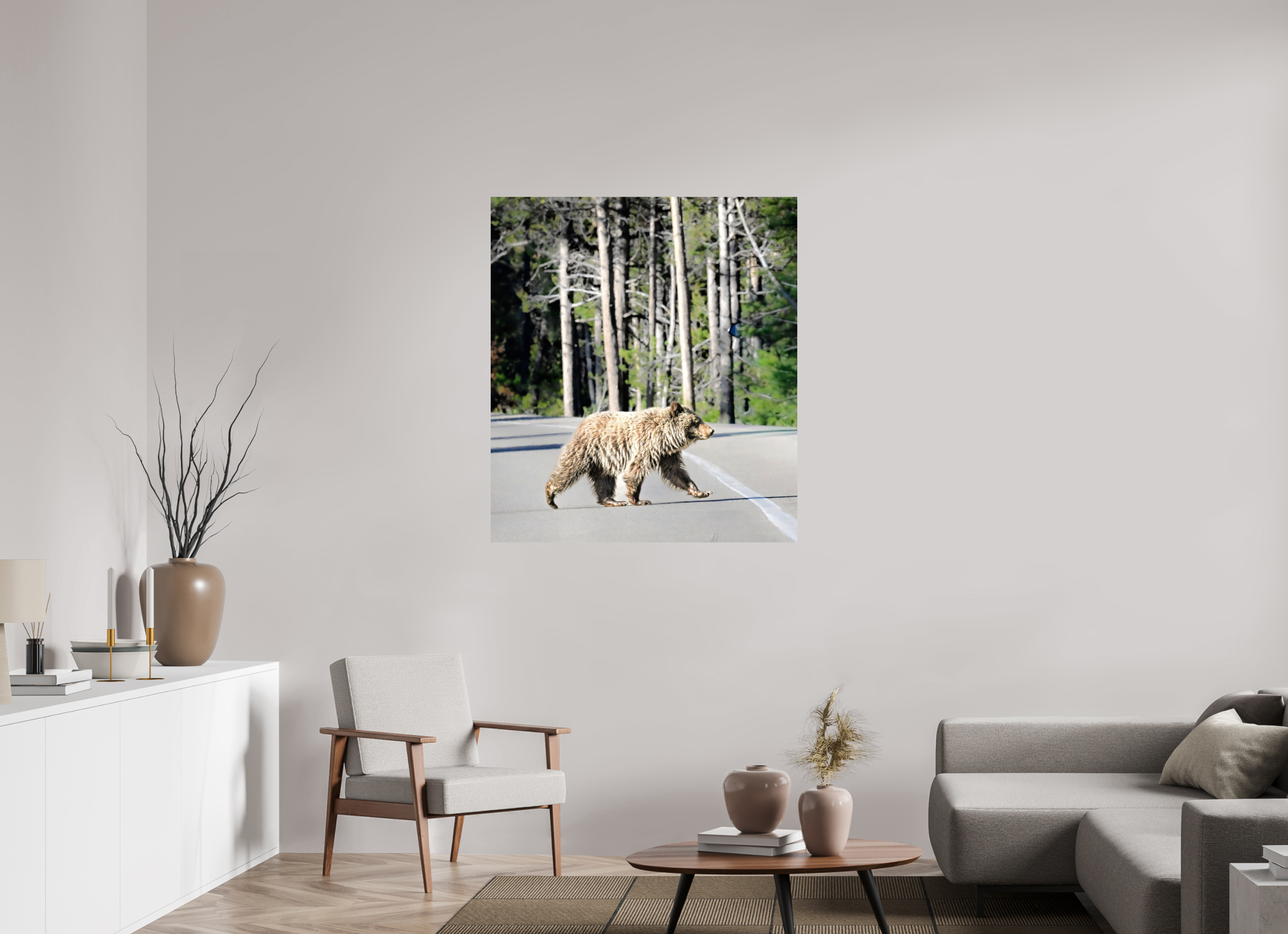 39 x 44″, METAL Bear