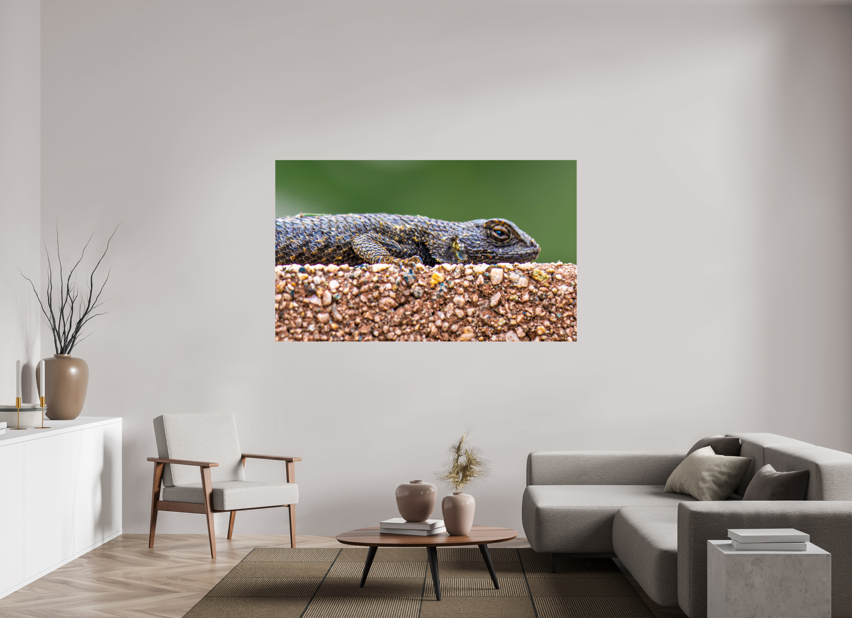 71.4 x 43″, ACRYLIC Lizard