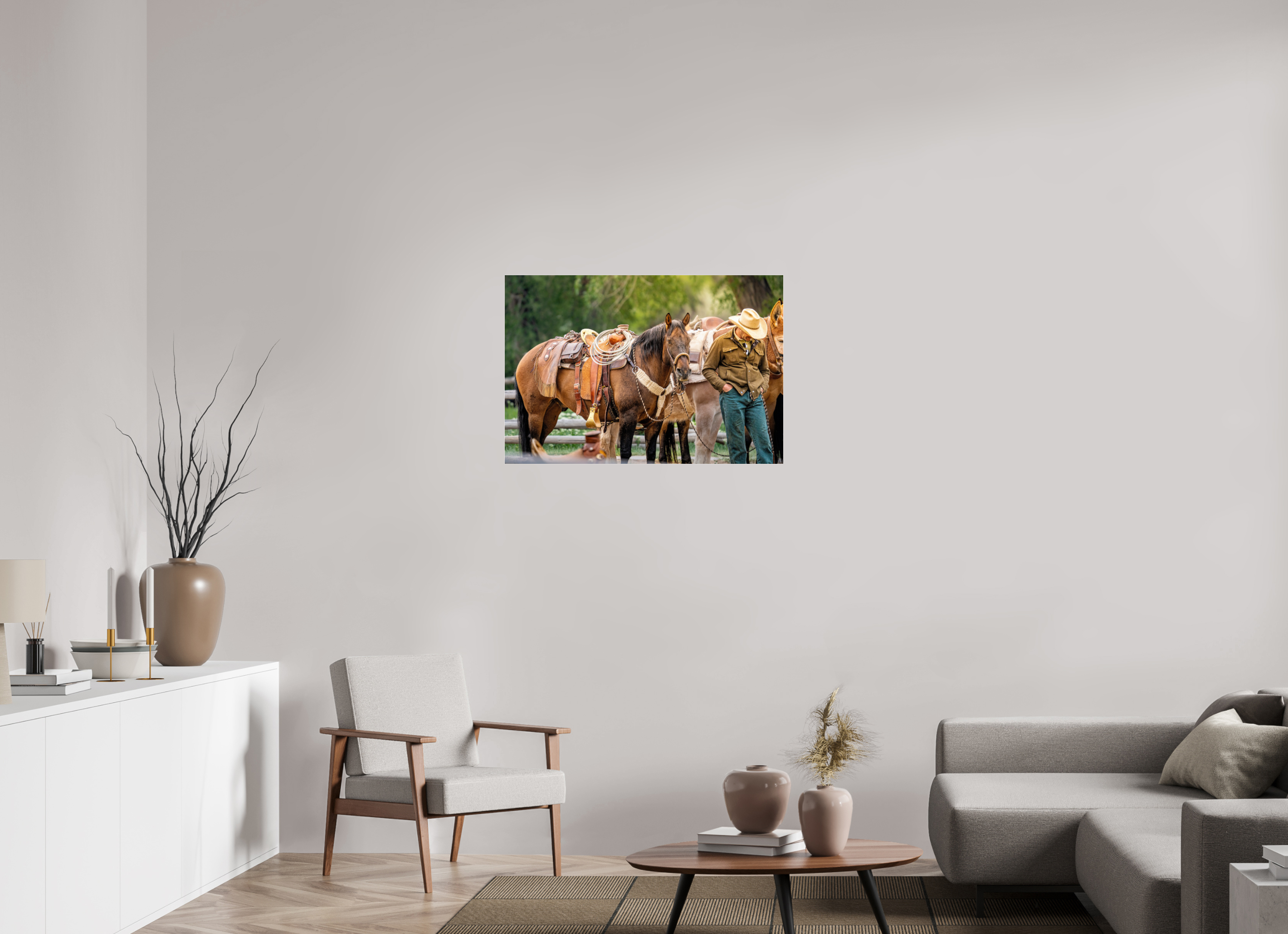 35.5 x 24″, ACRYLIC Forest Service at Pack Horse Races
