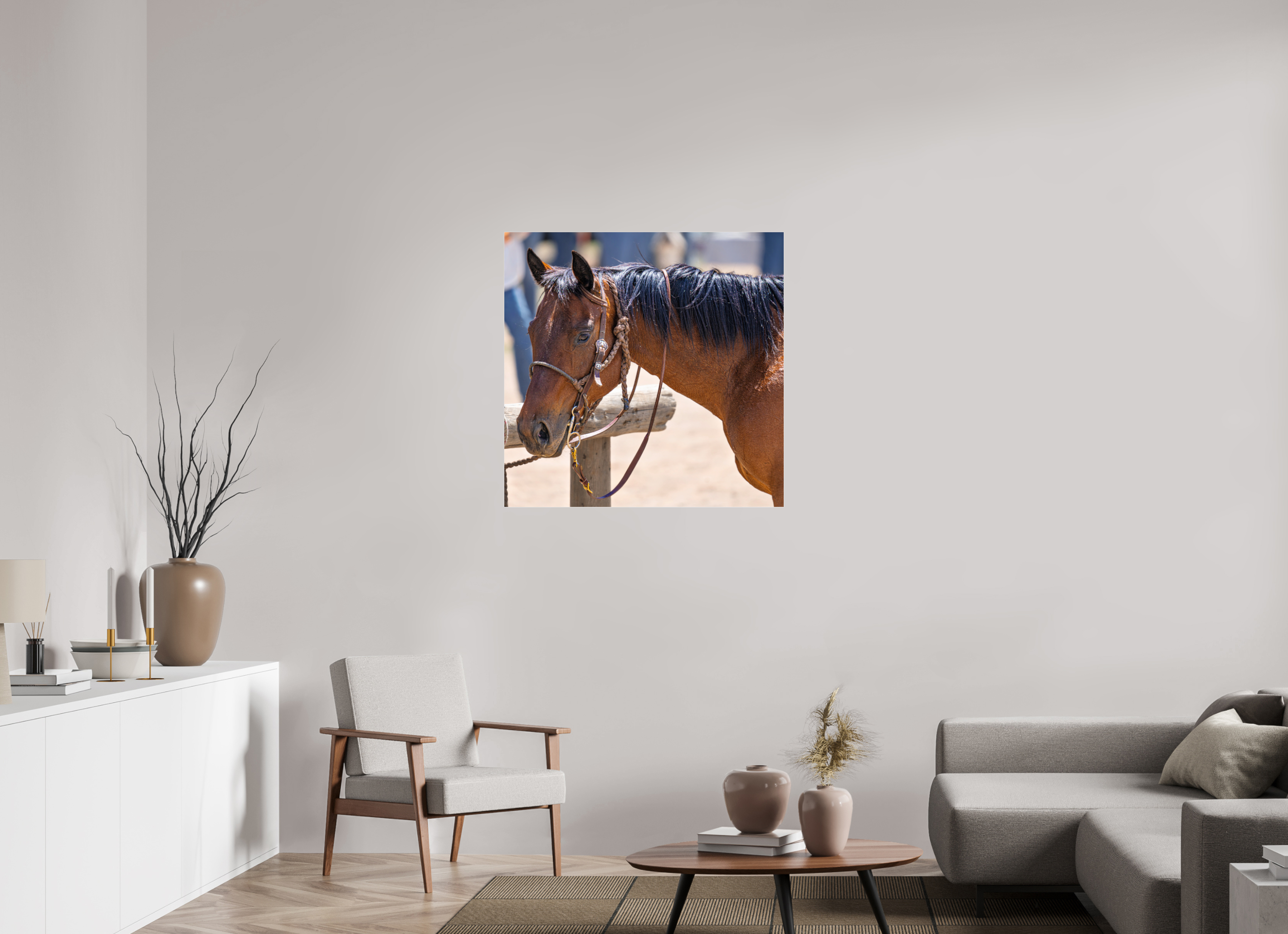 35.6 x 35″, ACRYLIC Pack Horse Portrait 15 Web Exclusive