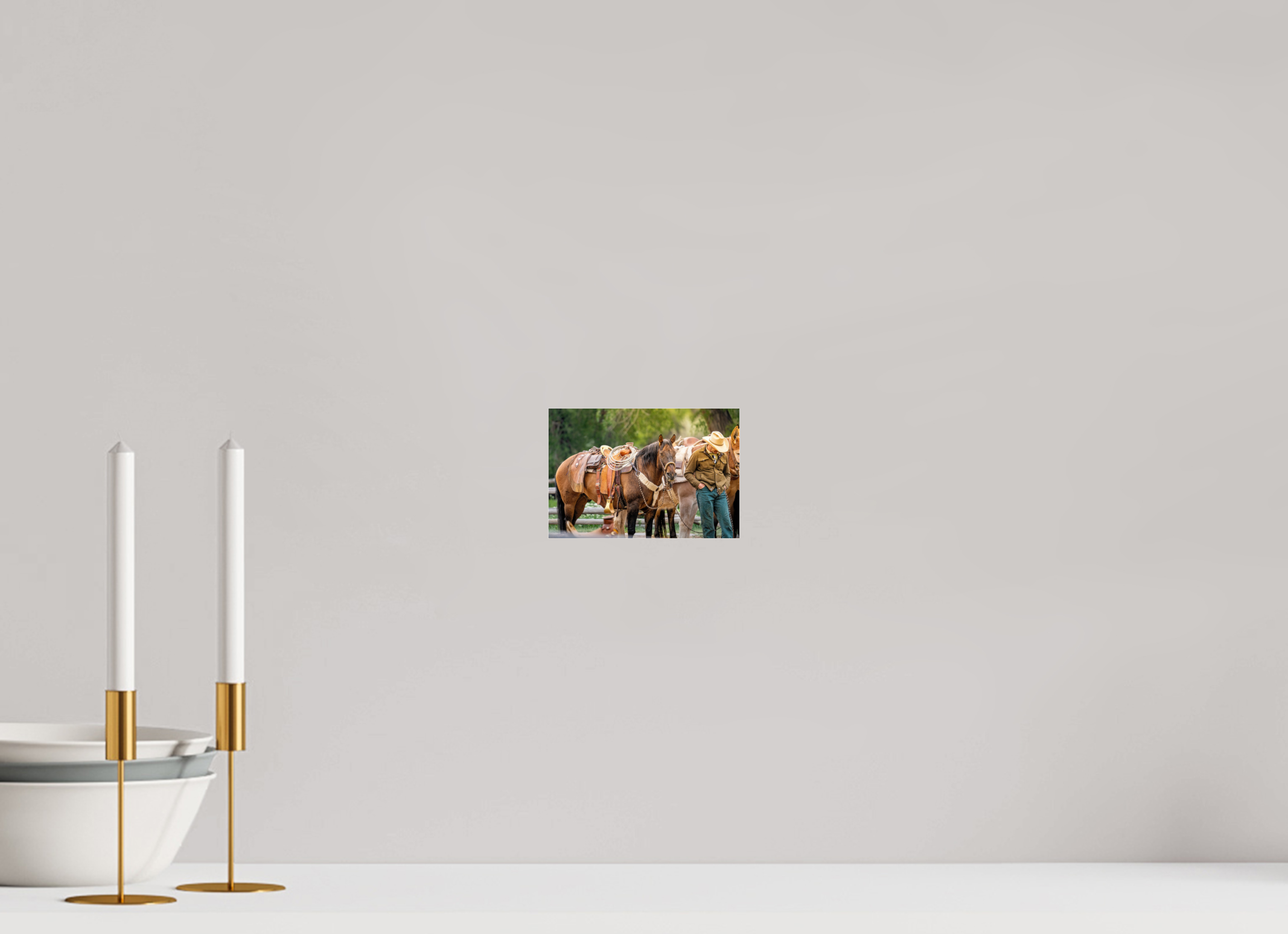 5.9 x 4″, ACRYLIC Forest Service at Pack Horse Races