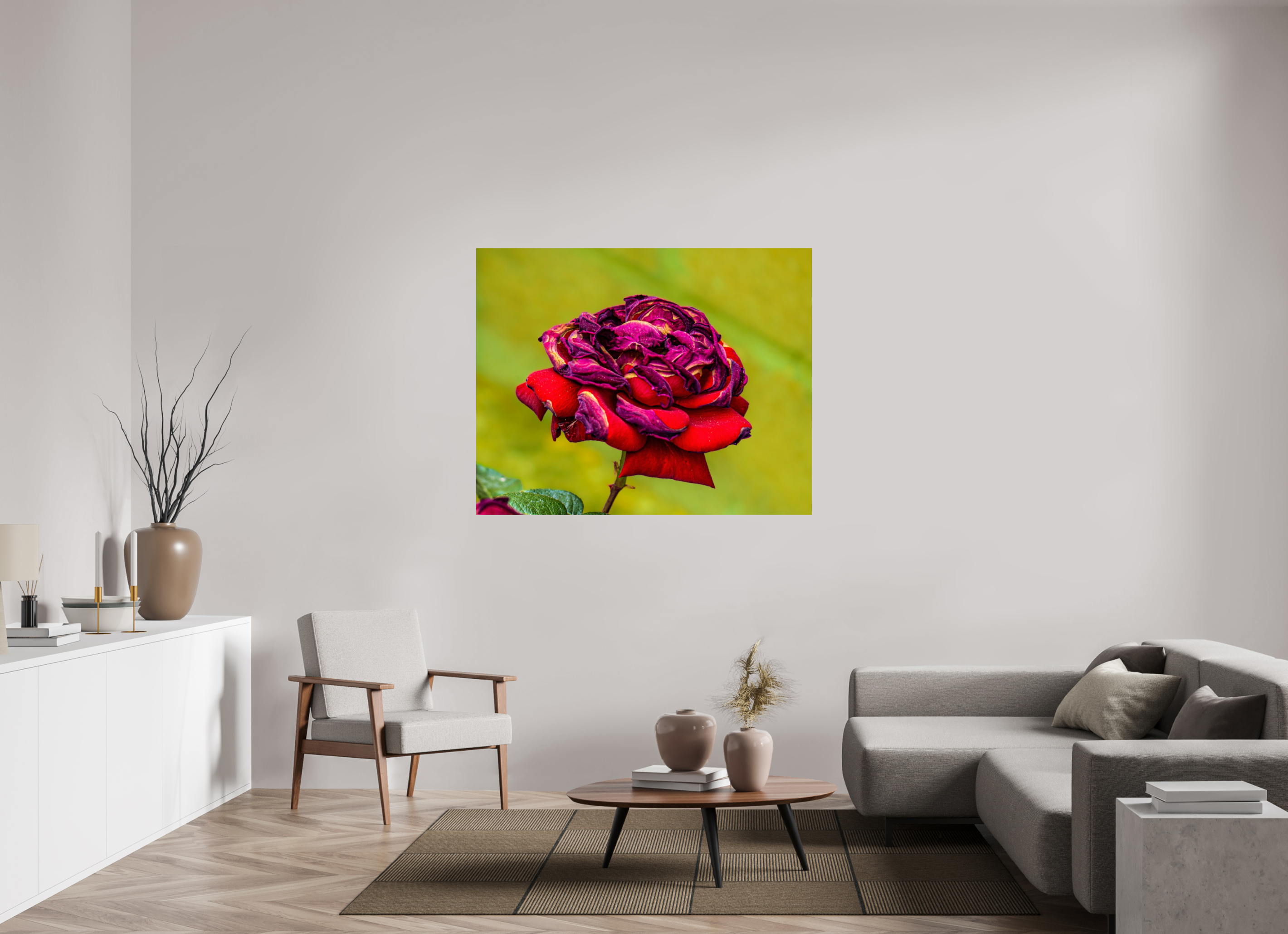 54.1 x 43″, PHOTO PAPER Red Rose