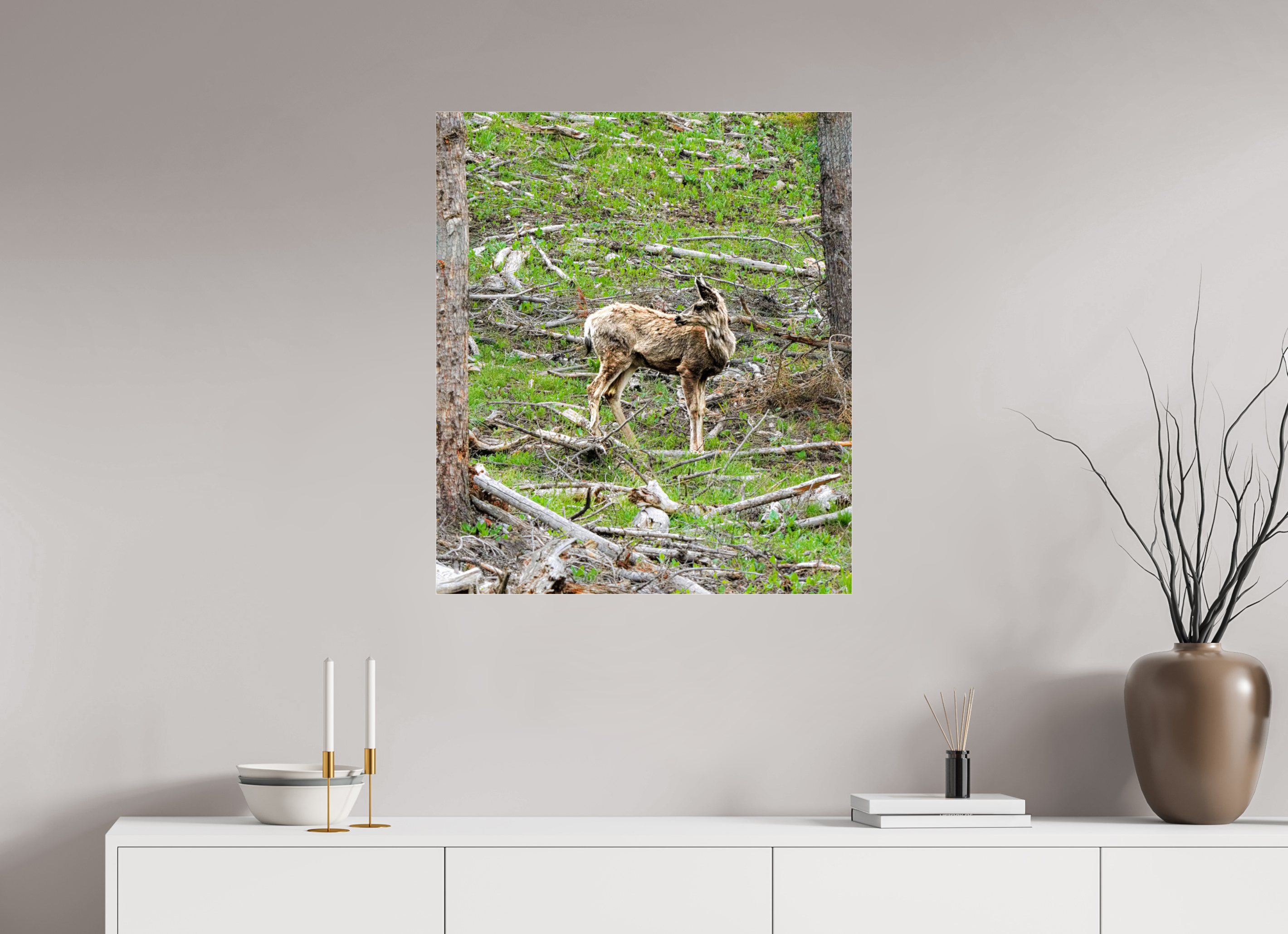 28 x 32.5″, ACRYLIC Deer