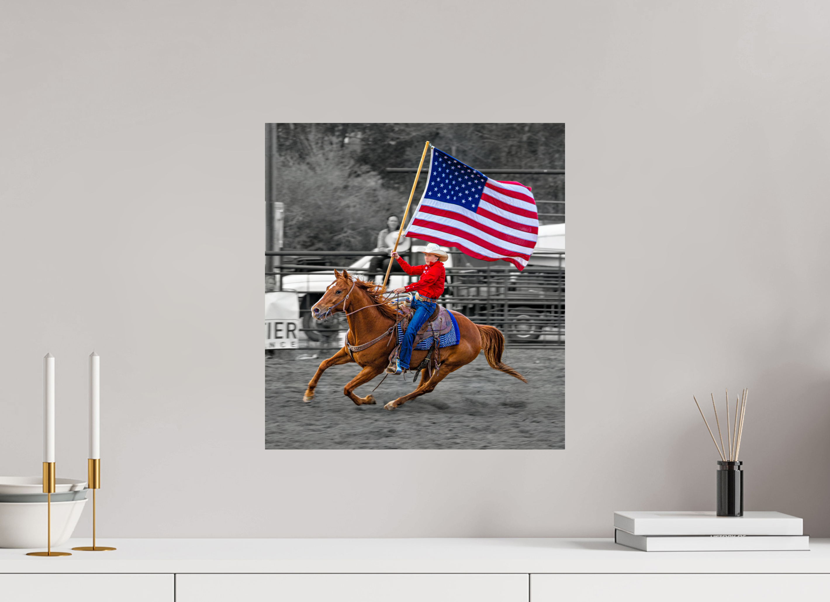 16 x 17.4″, METAL America 250 Flag Rider 17