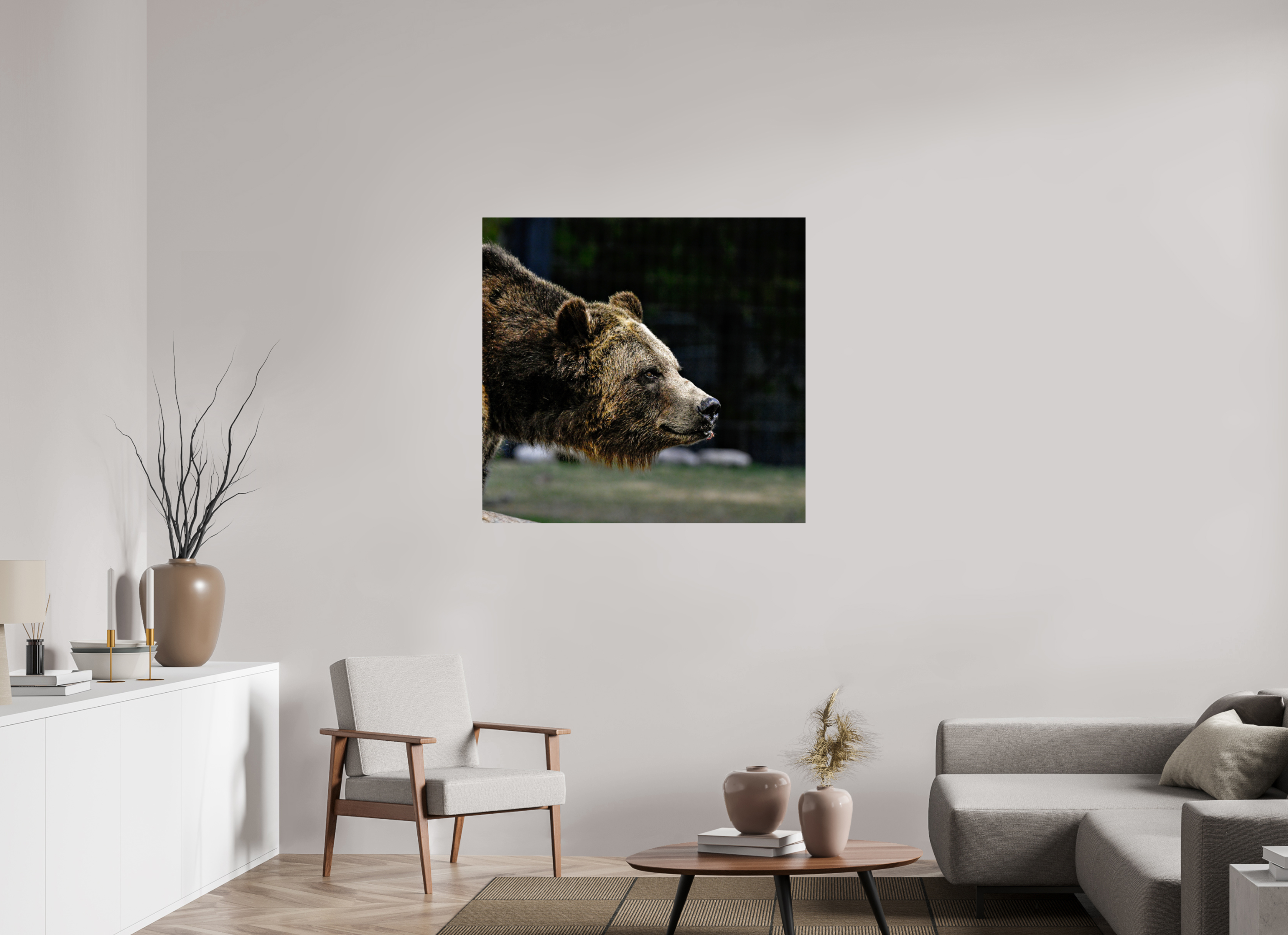 41.3 x 39″, PHOTO PAPER Bear Close Up