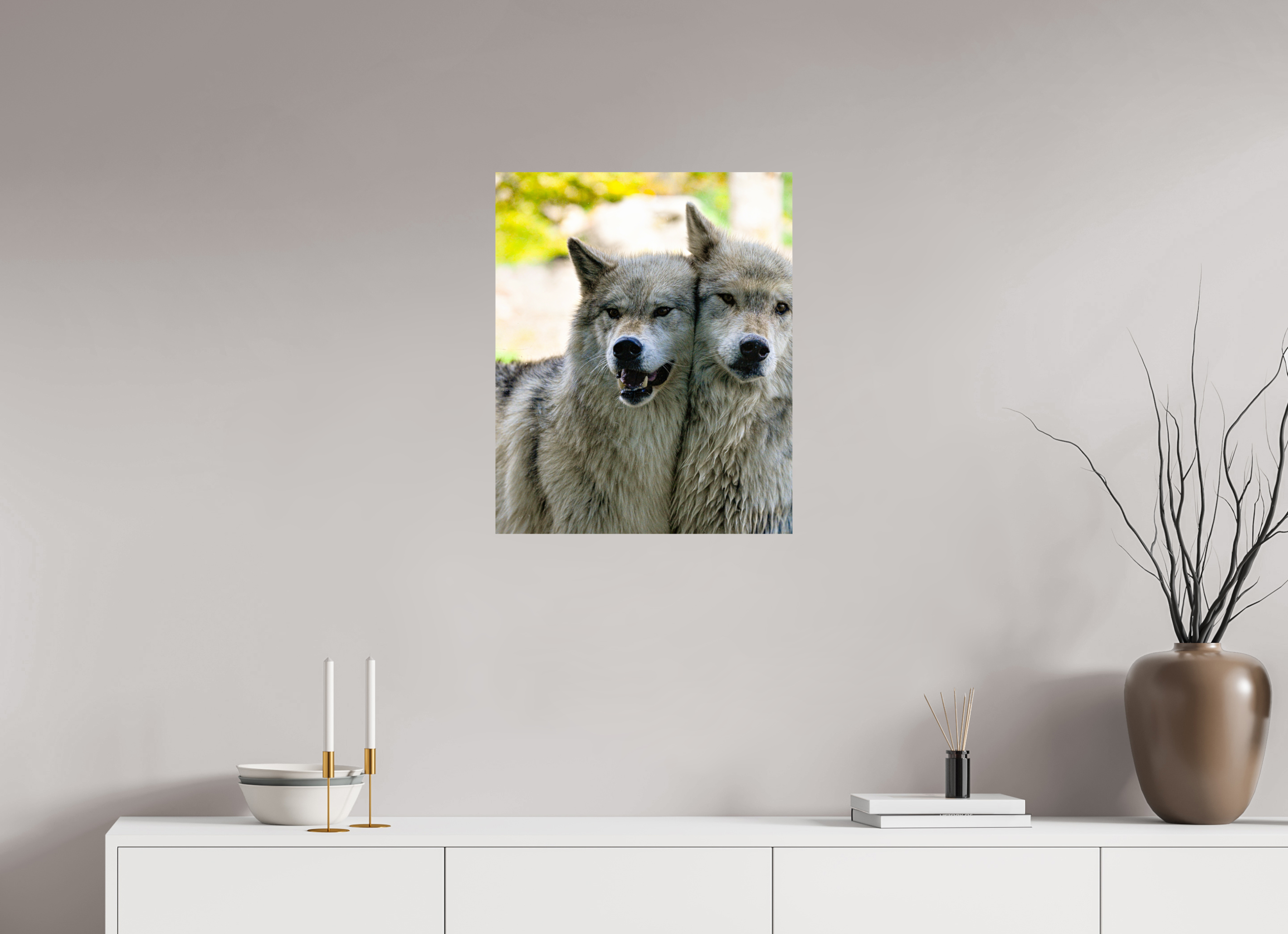 20 x 24.4″, METAL Wolf Friends