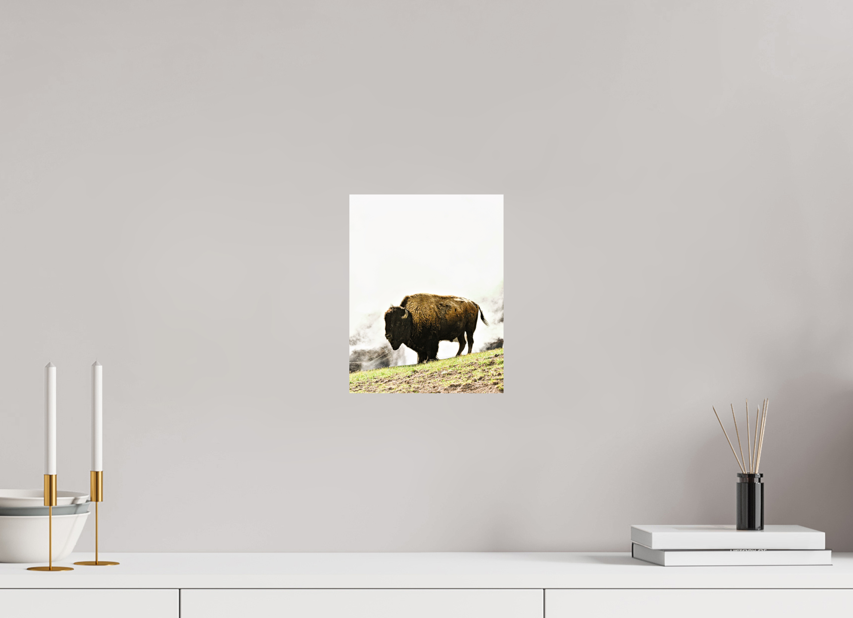 8 x 10.3″, METAL Bison with Steam