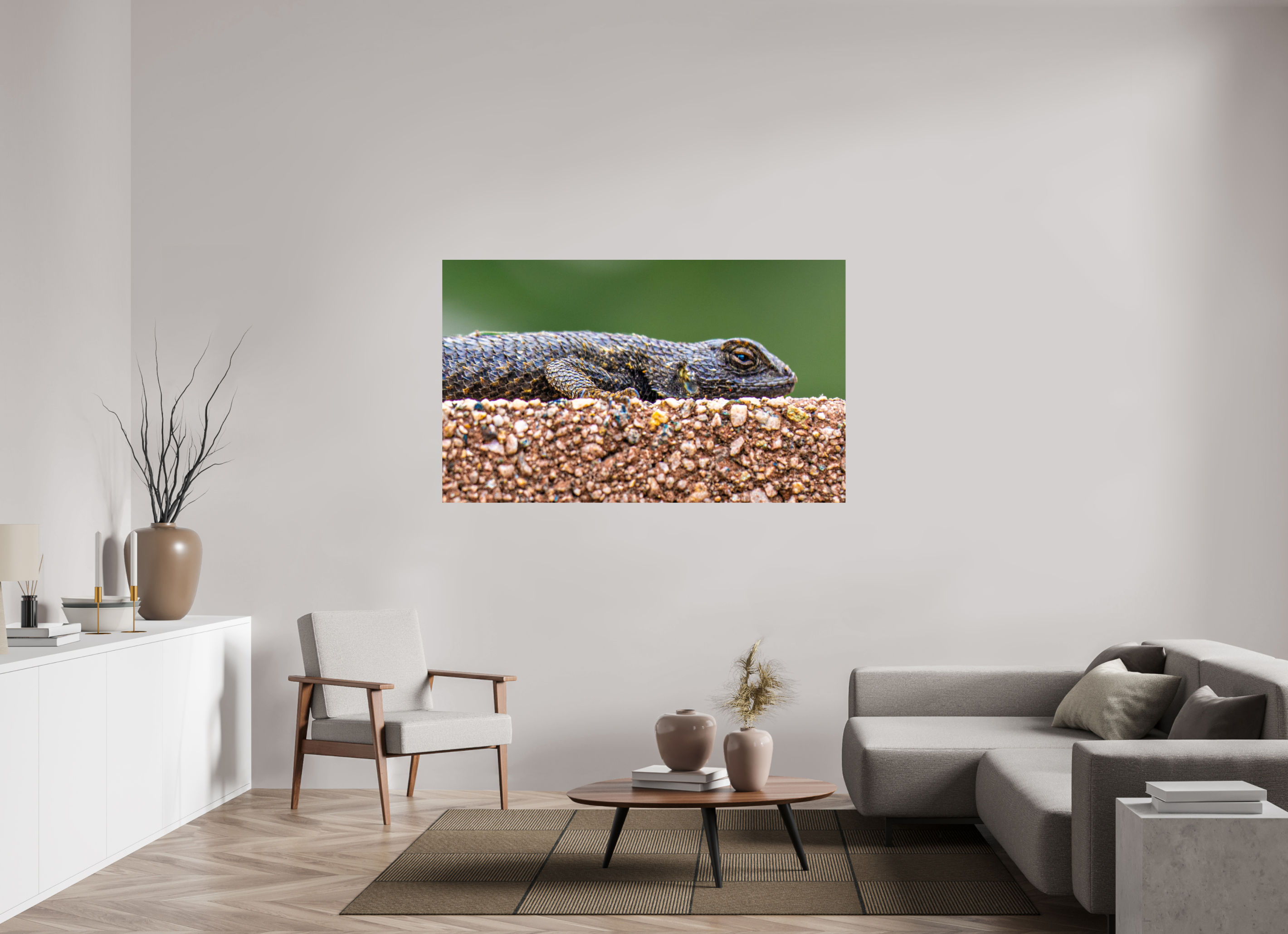 64.8 x 39″, METAL Lizard