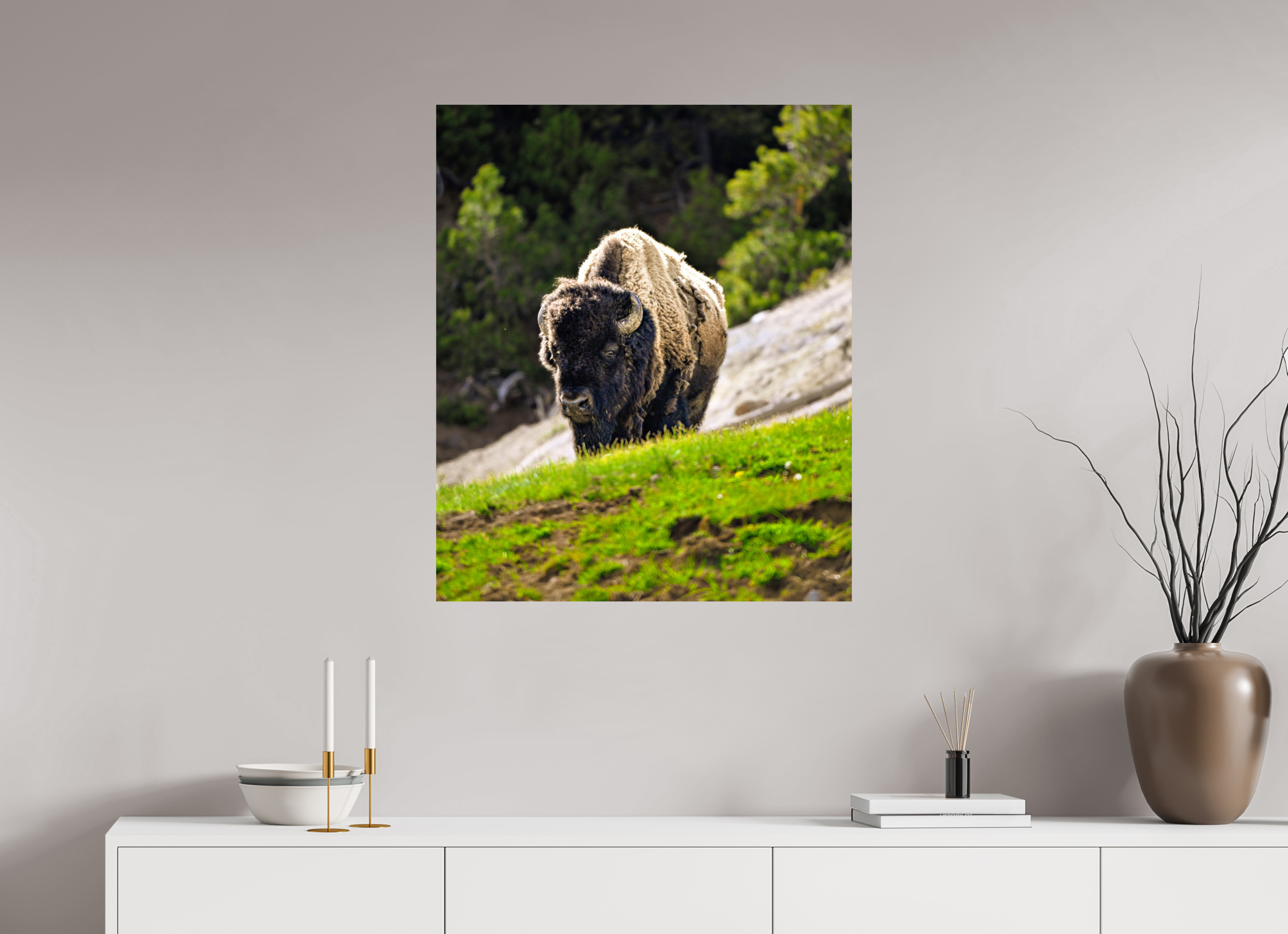 28 x 33.5″, METAL Bison Portrait
