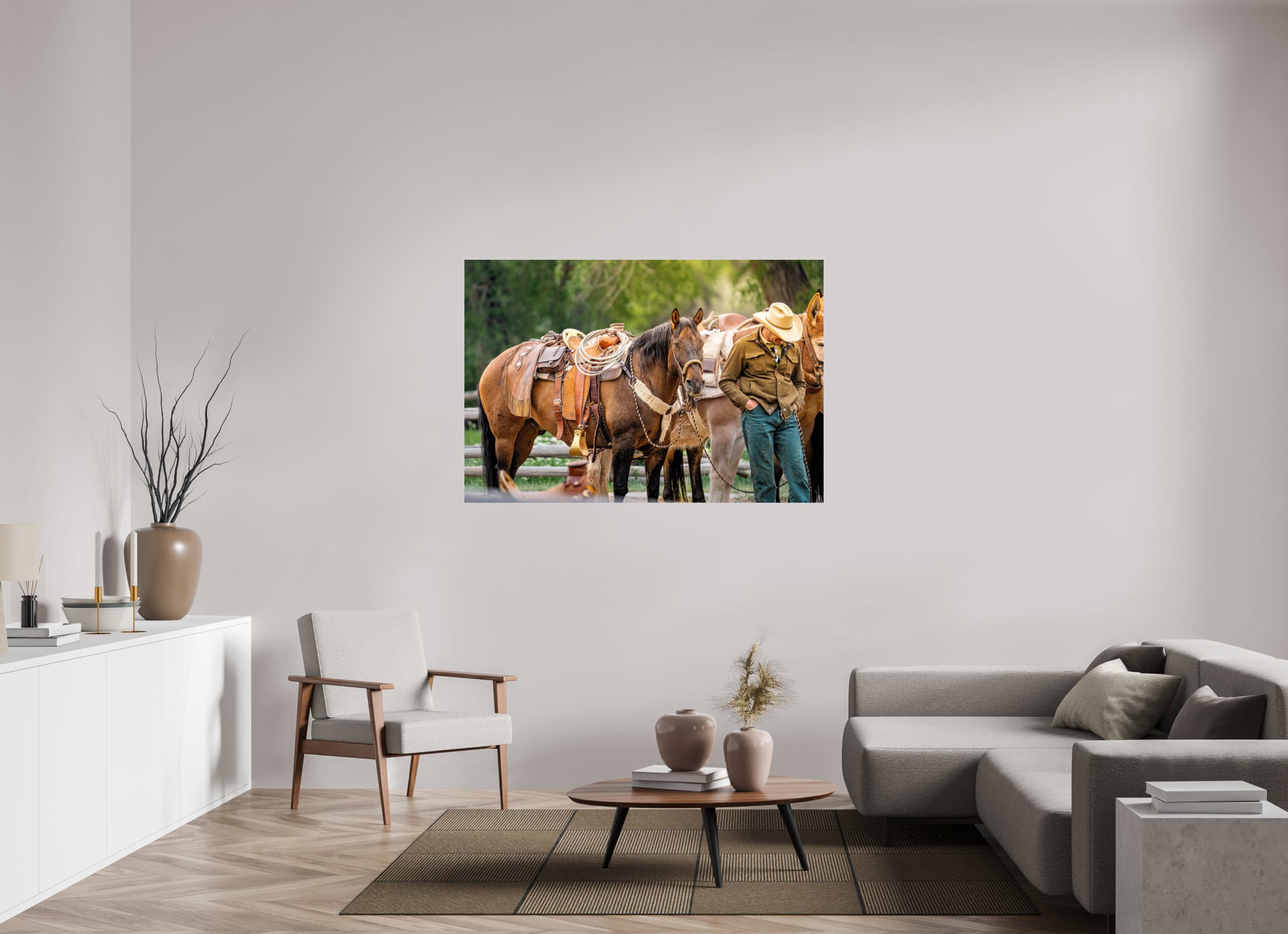 57.7 x 39″, METAL Forest Service at Pack Horse Races
