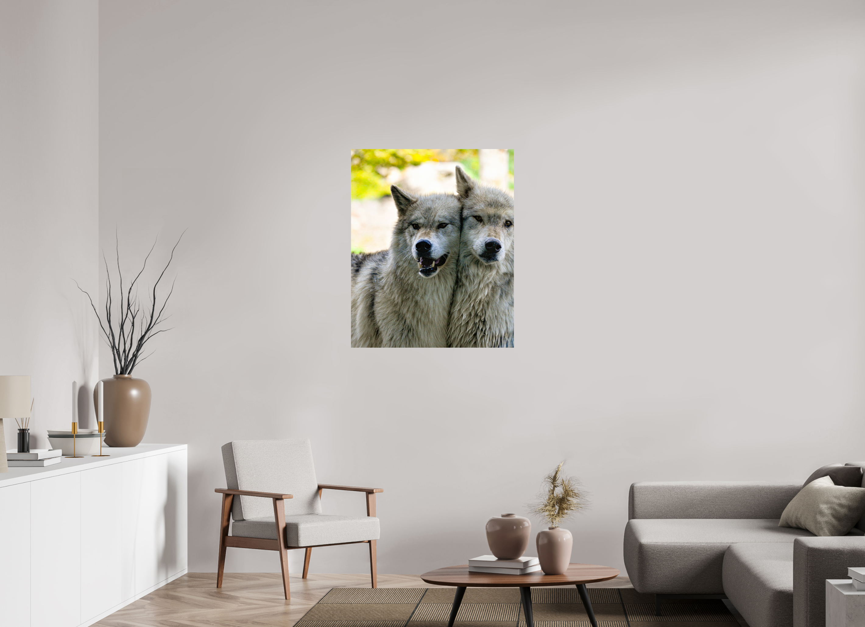 31 x 37.8″, PHOTO PAPER Wolf Friends
