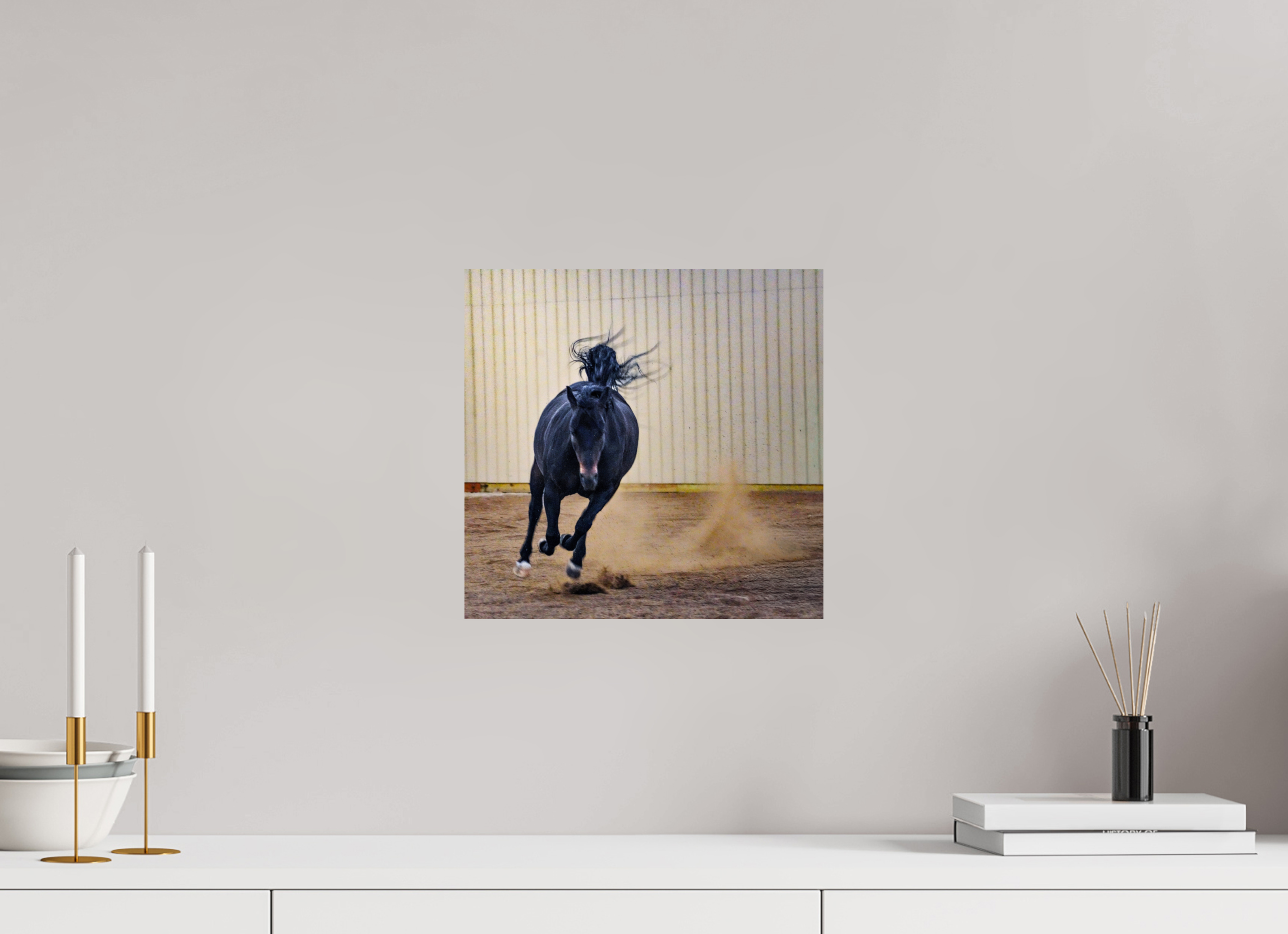 12.3 x 12″, METAL Bella Kicking Up Dust