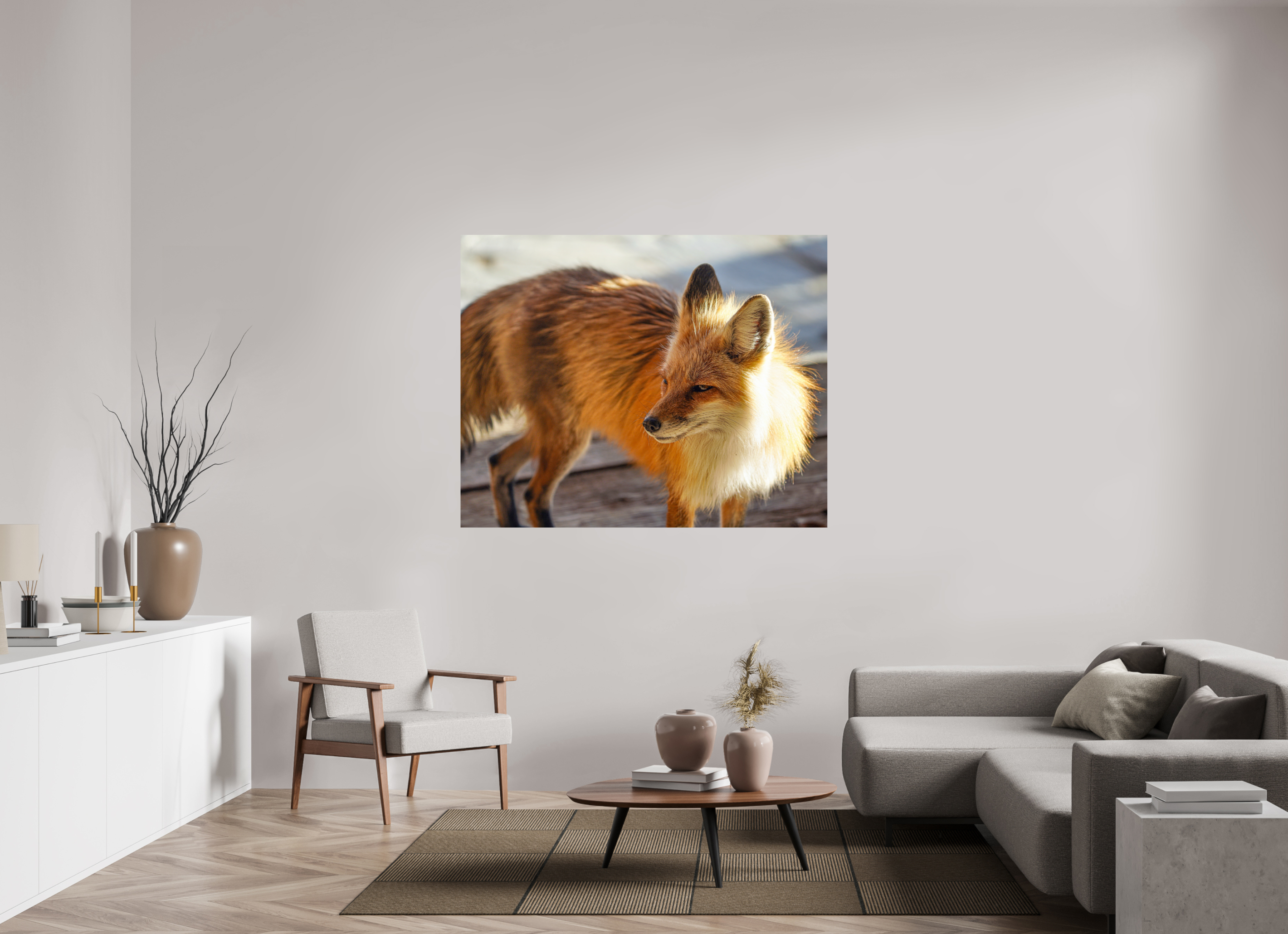58.9 x 47″, METAL Fox