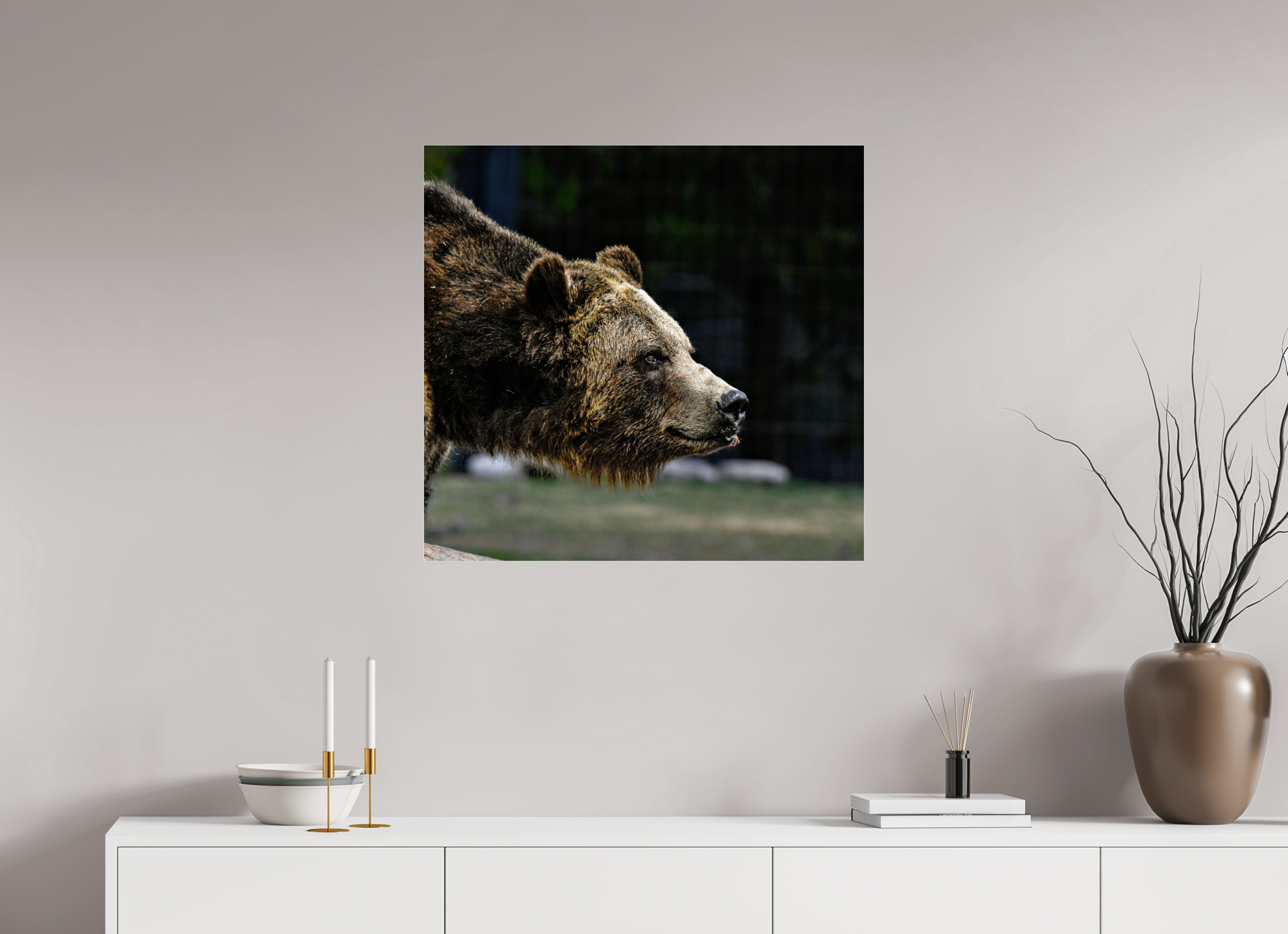 29.6 x 28″, ACRYLIC Bear Close Up