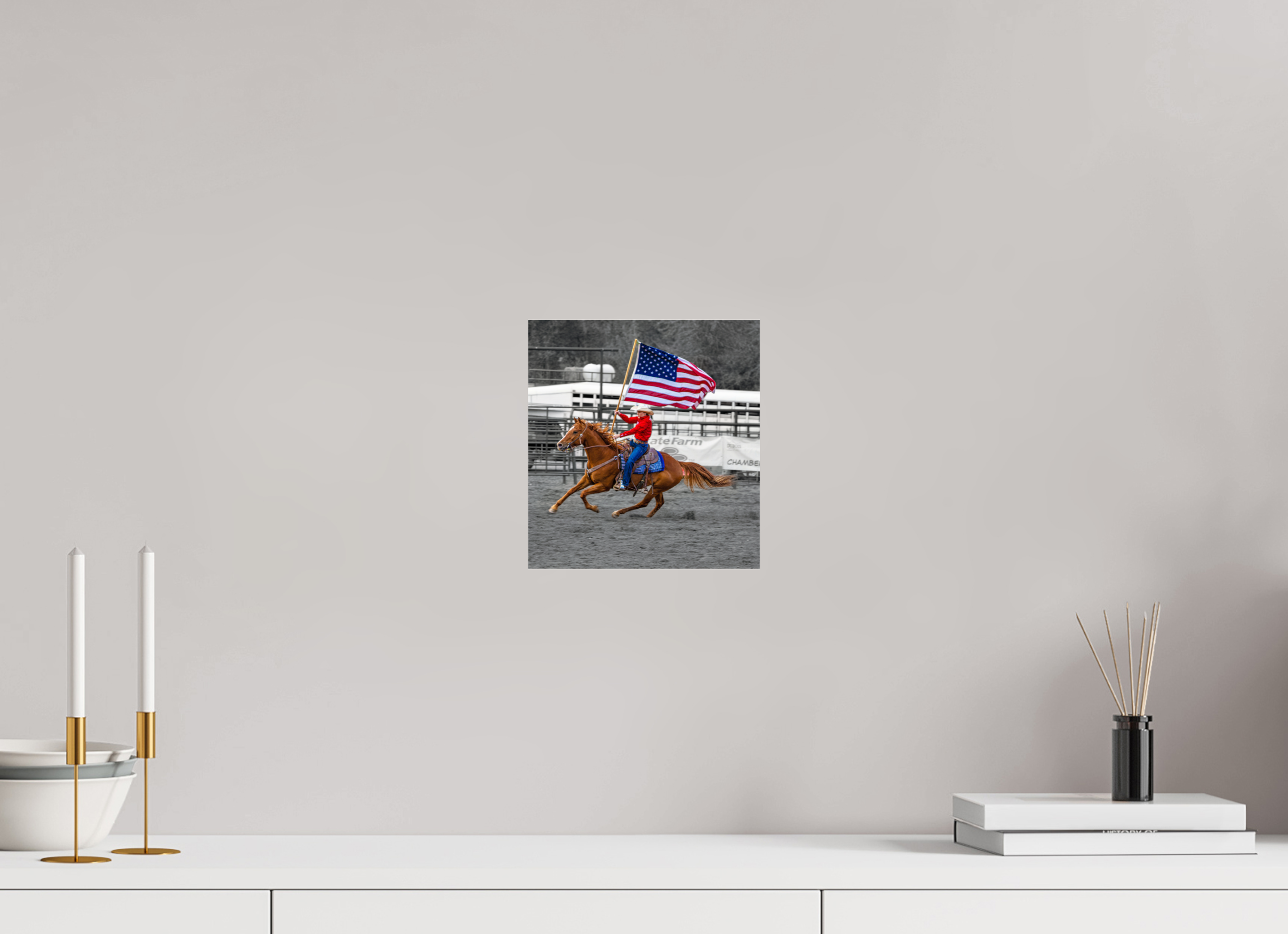 8 x 8.6″, ACRYLIC America 250 Flag Rider 14