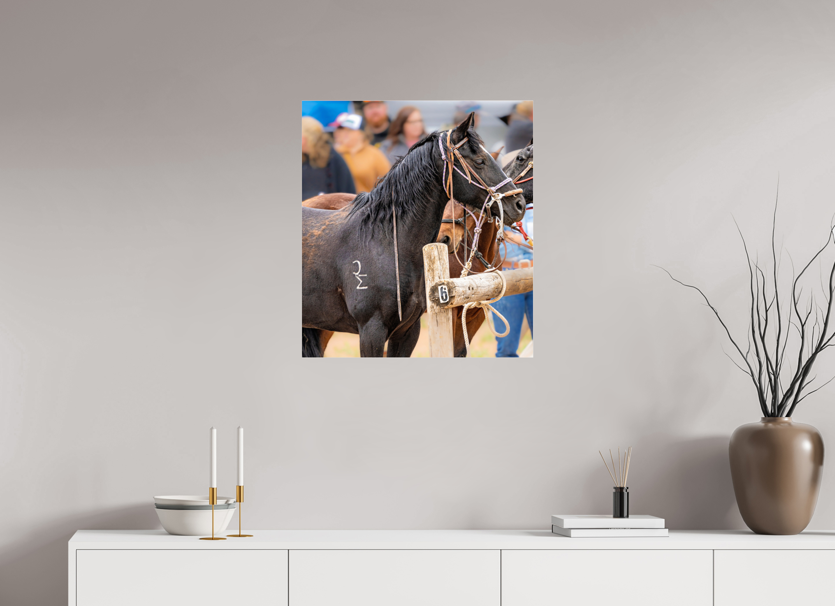 24 x 26.7″, ACRYLIC Pack Horse Portrait 2