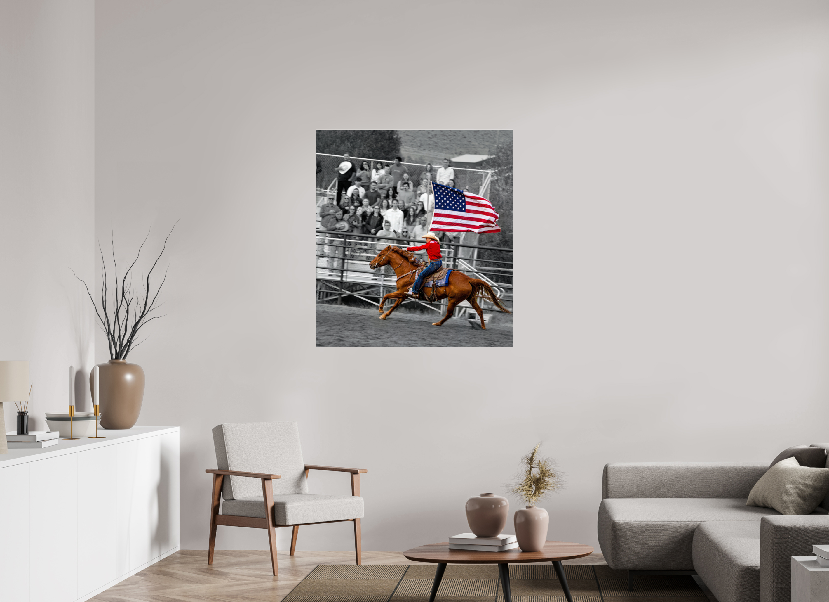 39 x 42.8″, ACRYLIC America 250 Flag Rider 1