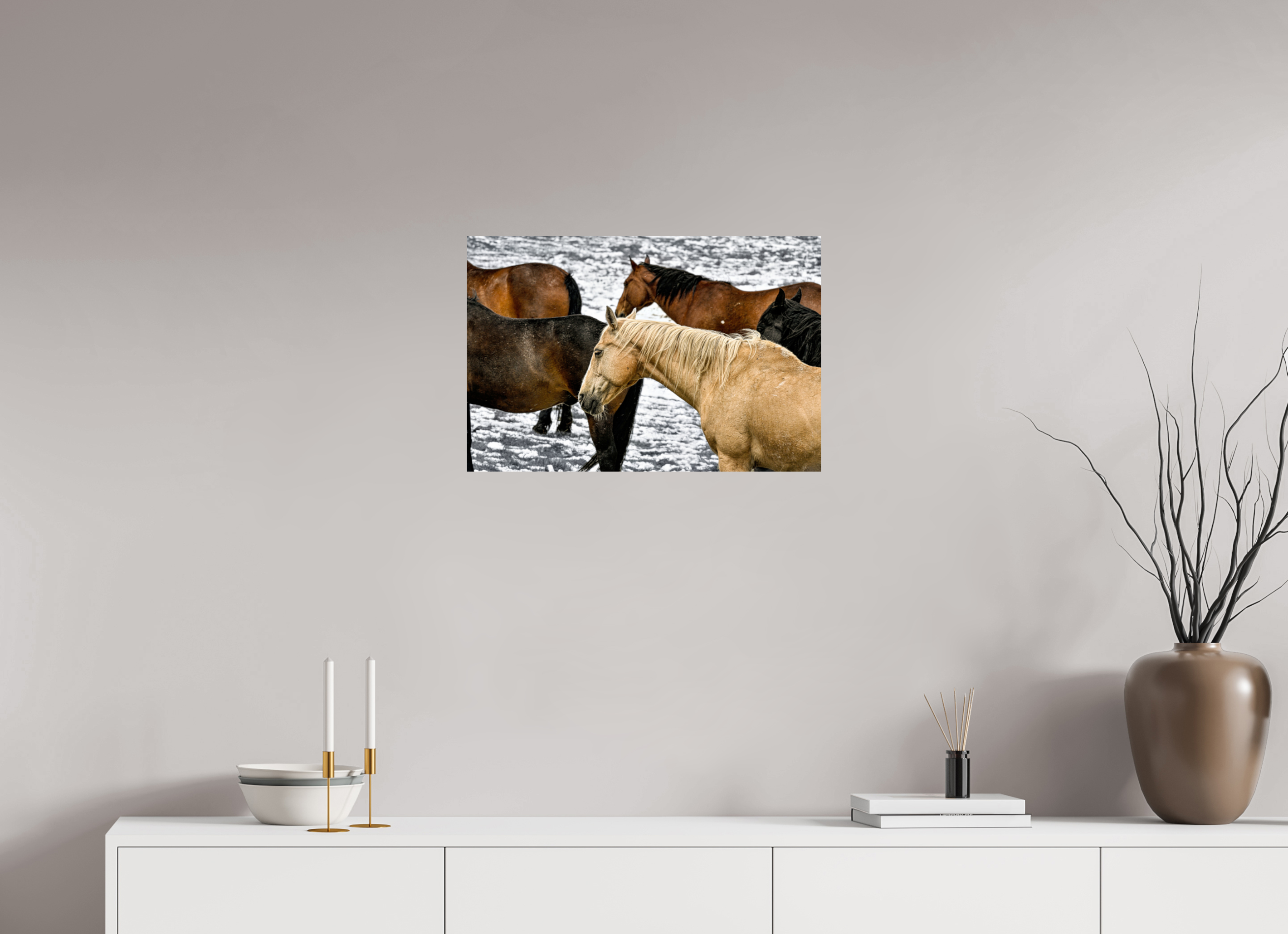 24 x 16″, PHOTO PAPER Colorful Horses