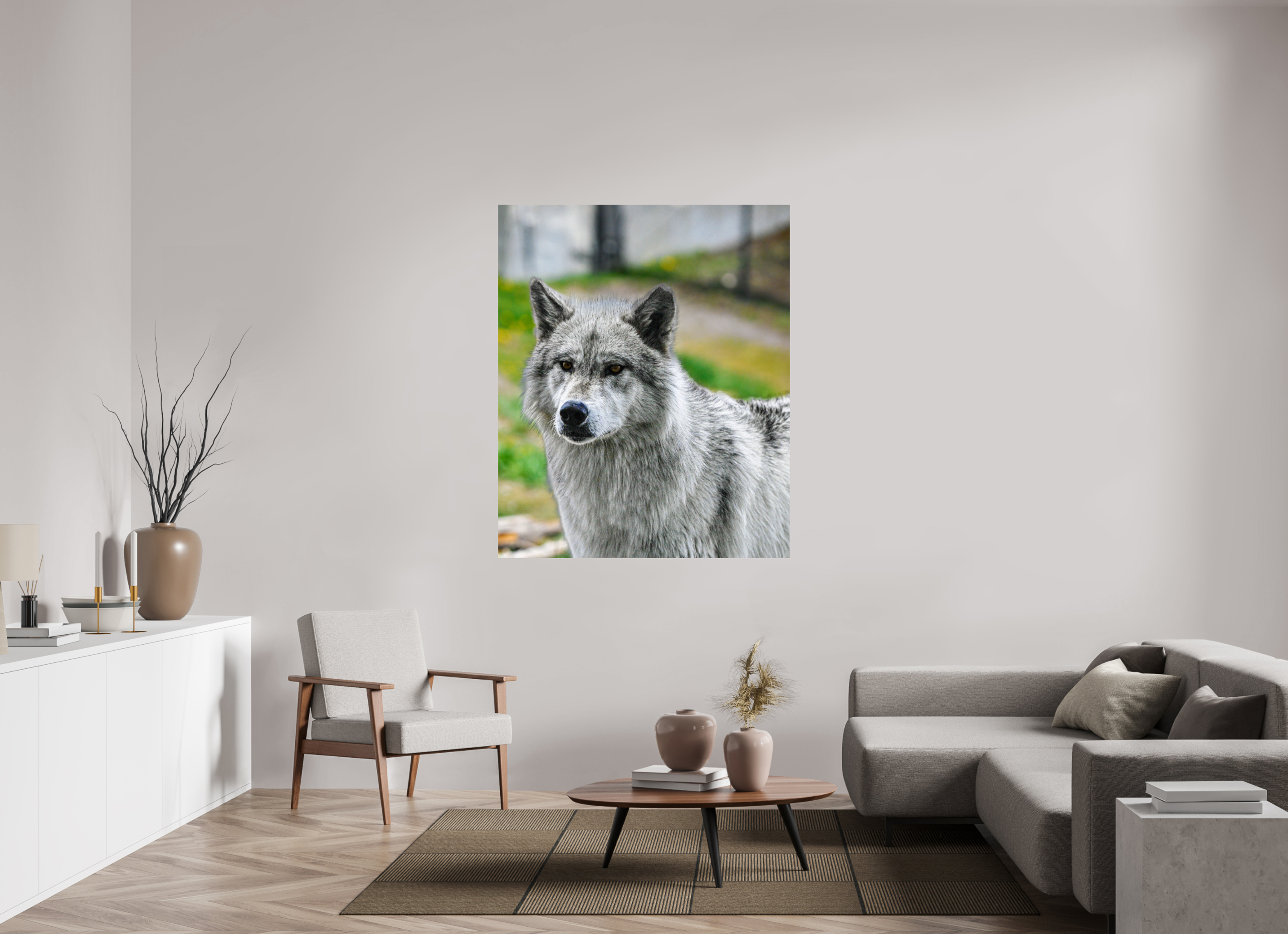 47 x 56.9″, PHOTO PAPER Wolf Portrait