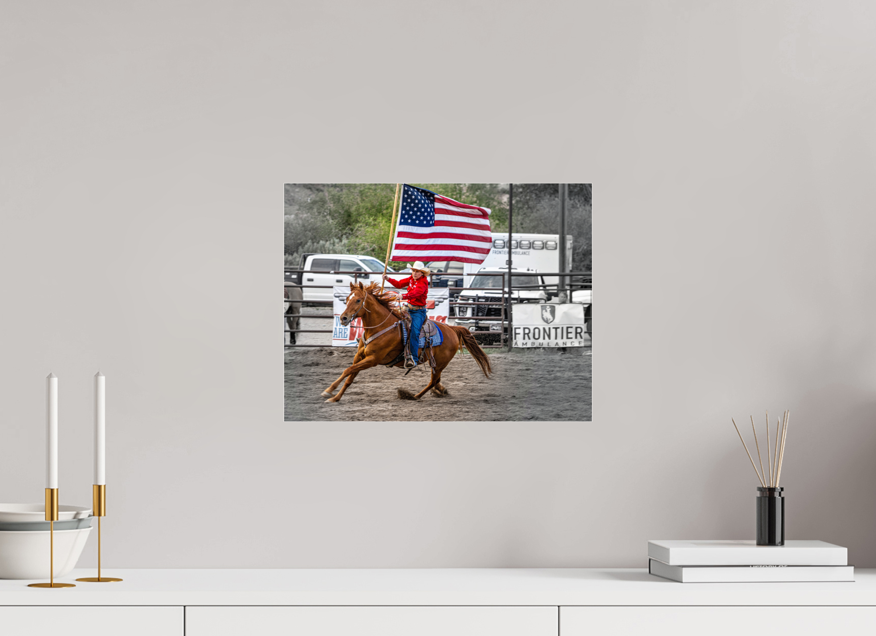15.6 x 12″, ACRYLIC America 250 Flag Rider 15