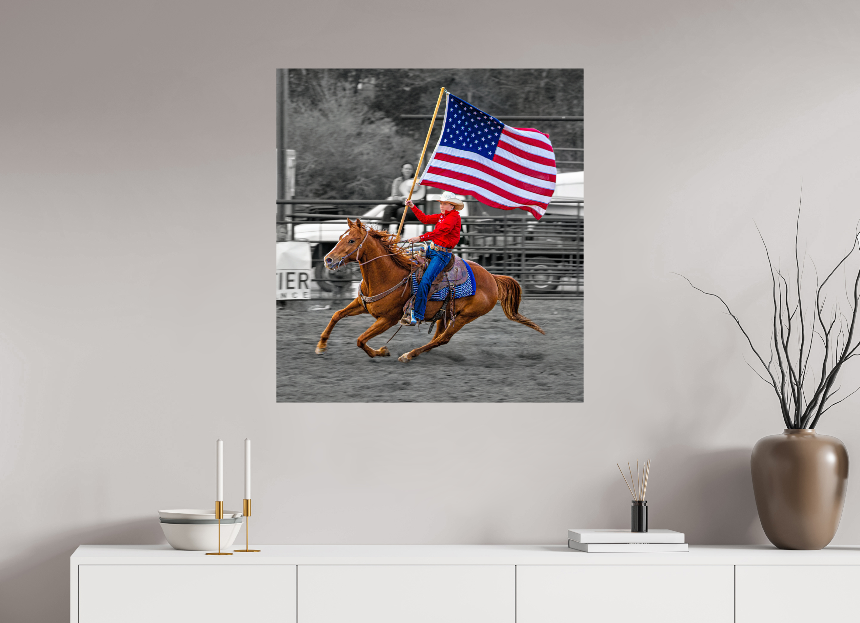 31 x 33.7″, METAL America 250 Flag Rider 17