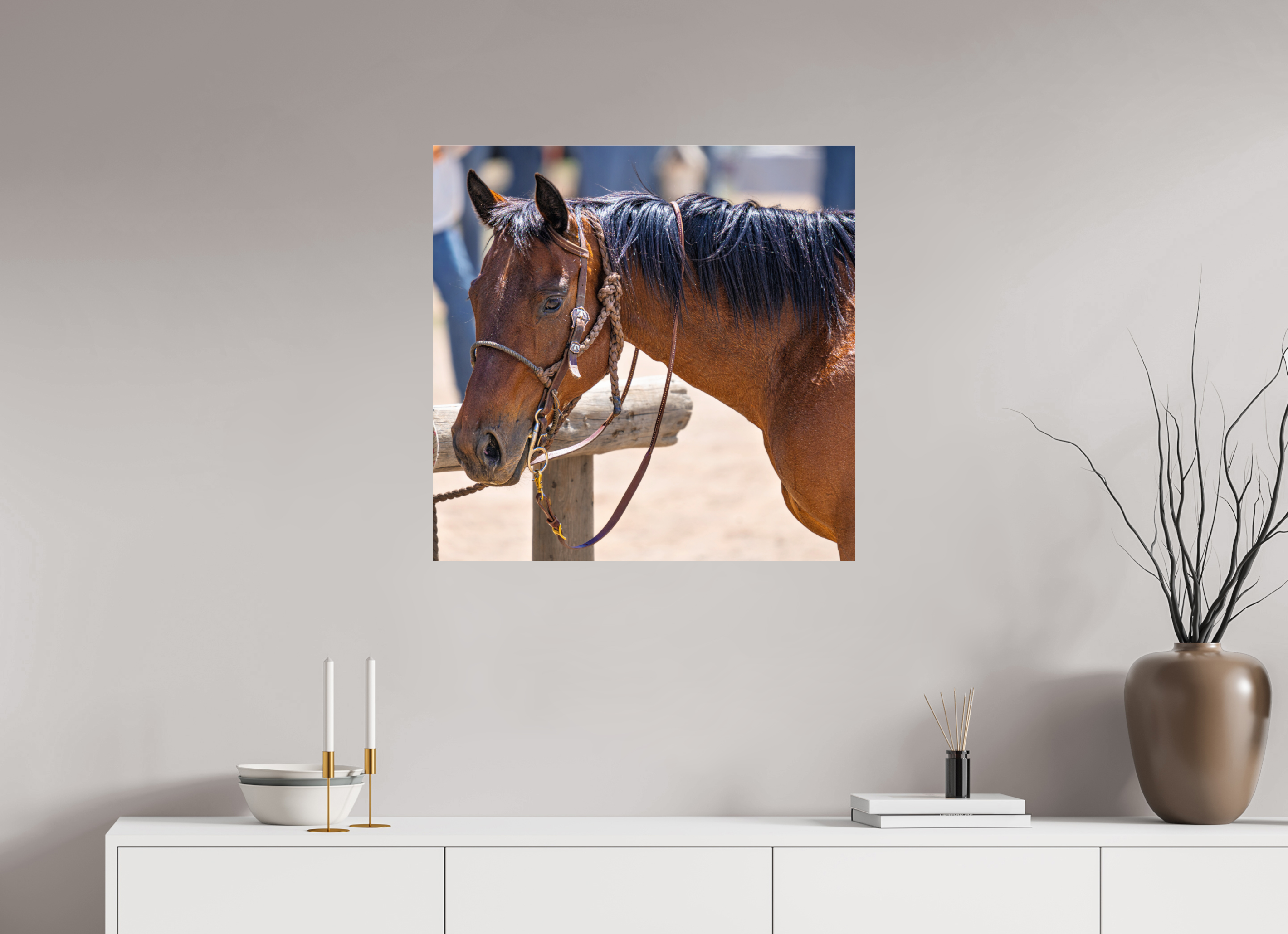 28.4 x 28″, ACRYLIC Pack Horse Portrait 15 Web Exclusive