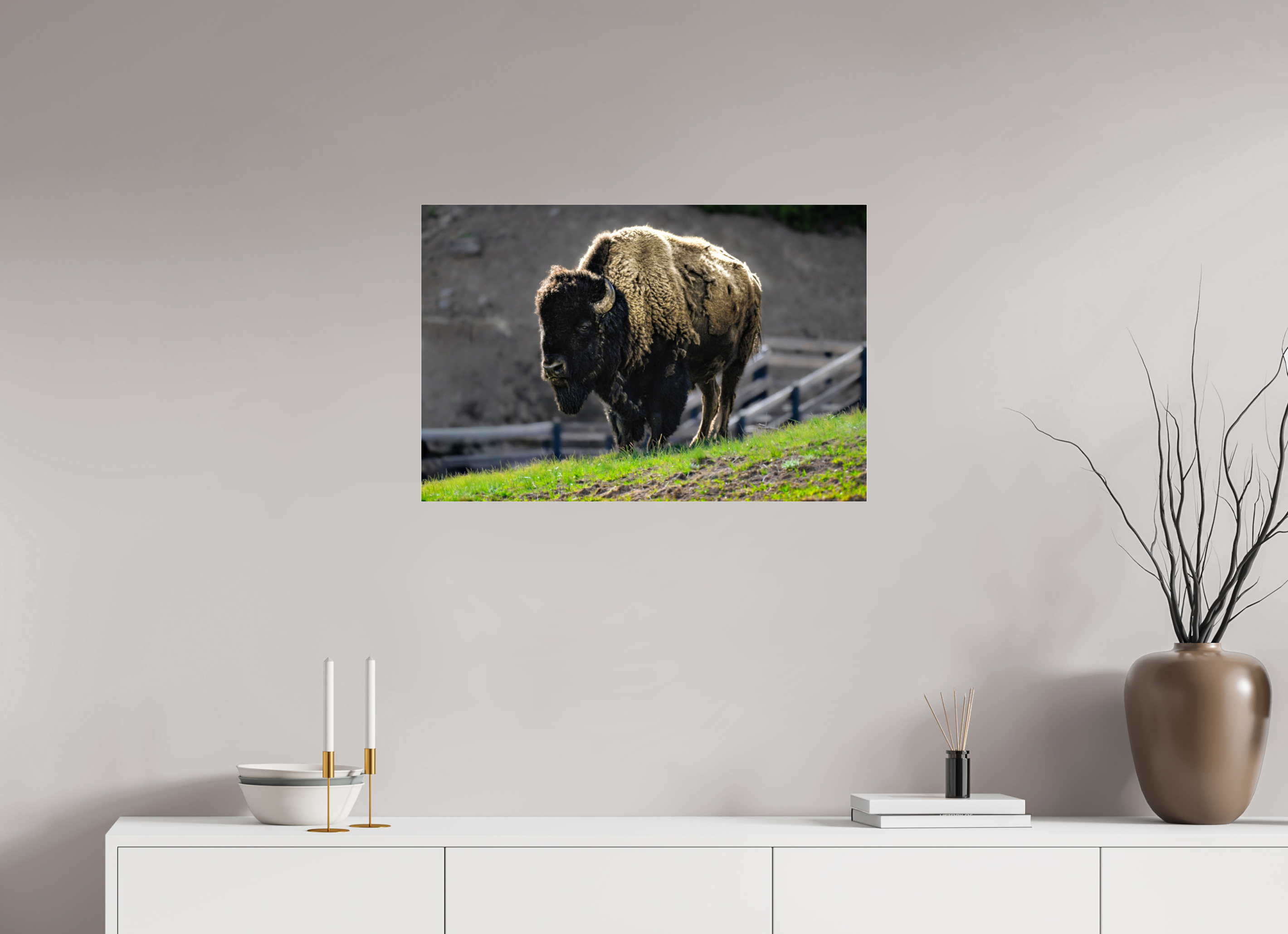 30 x 20″, ACRYLIC Bison