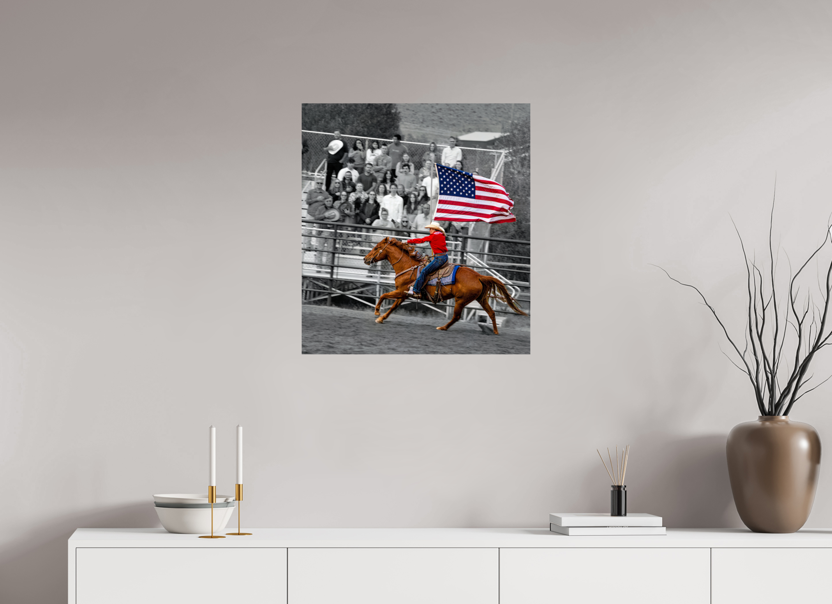 24 x 26.3″, PHOTO PAPER America 250 Flag Rider 1
