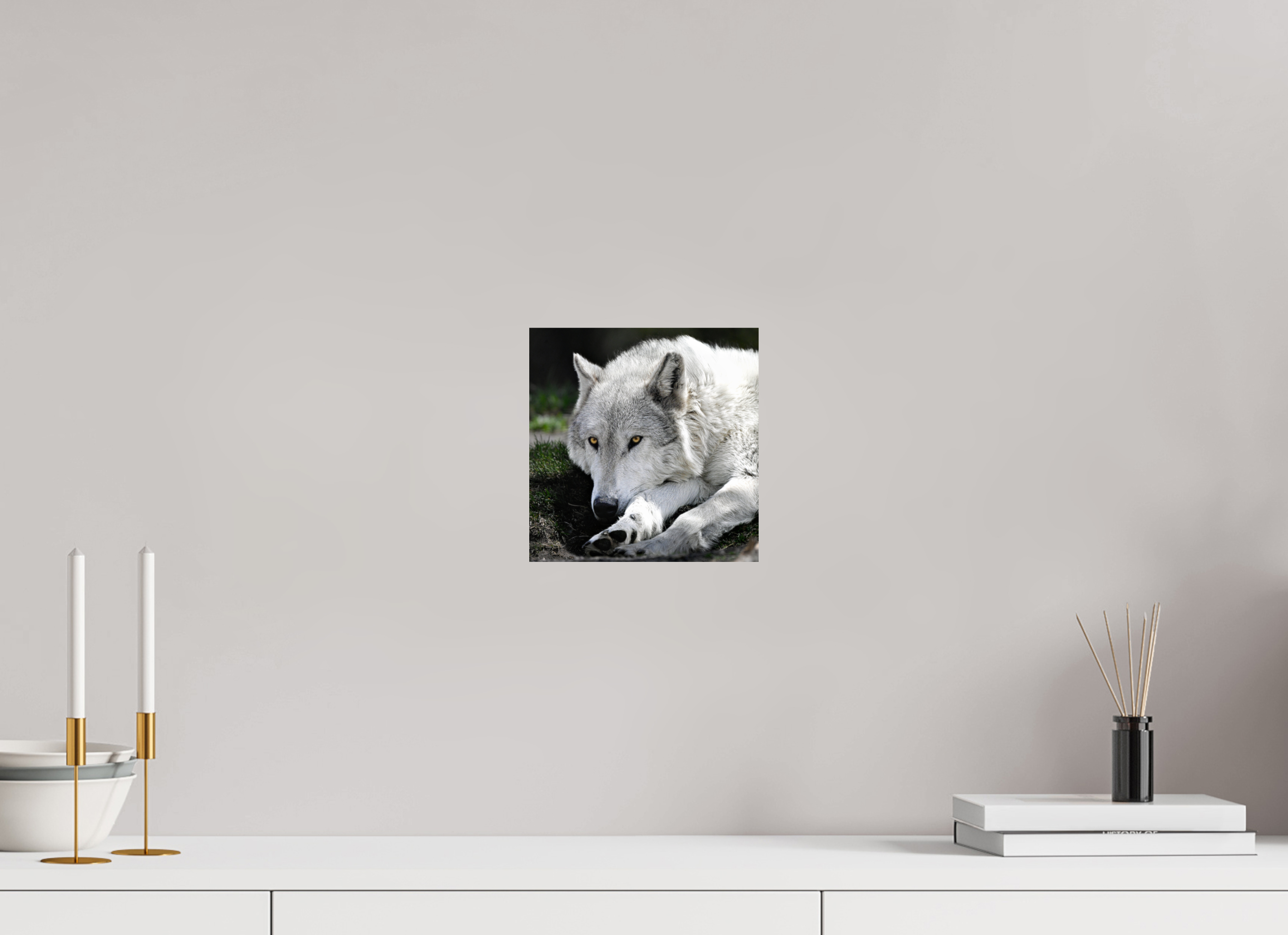 8 x 8.1″, PHOTO PAPER Wolf With Yellow Eyes