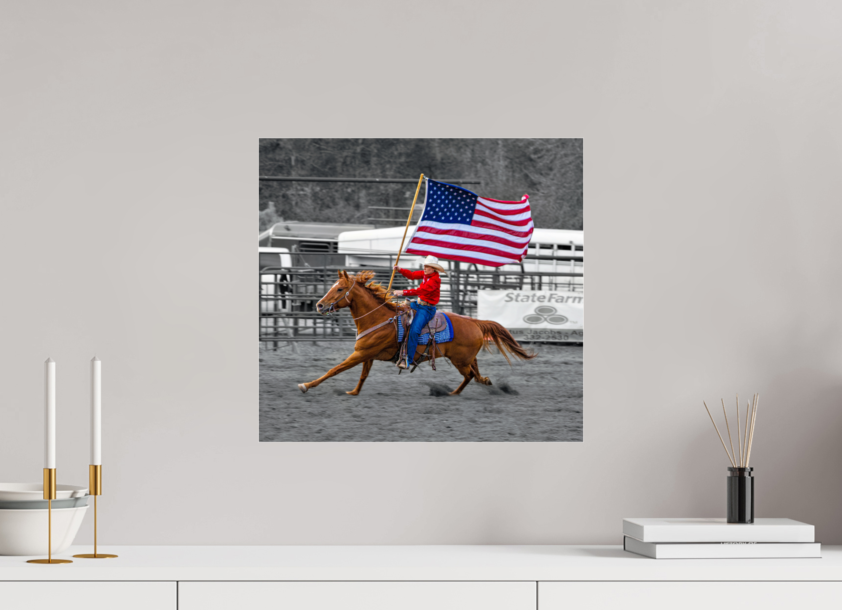 17 x 16″, ACRYLIC America 250 Flag Rider 13
