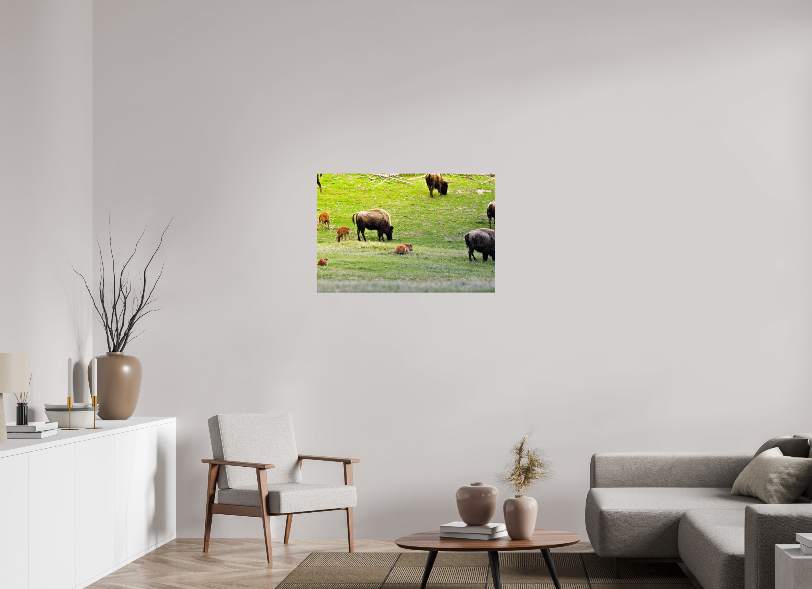 36 x 24″, METAL Bison Herd