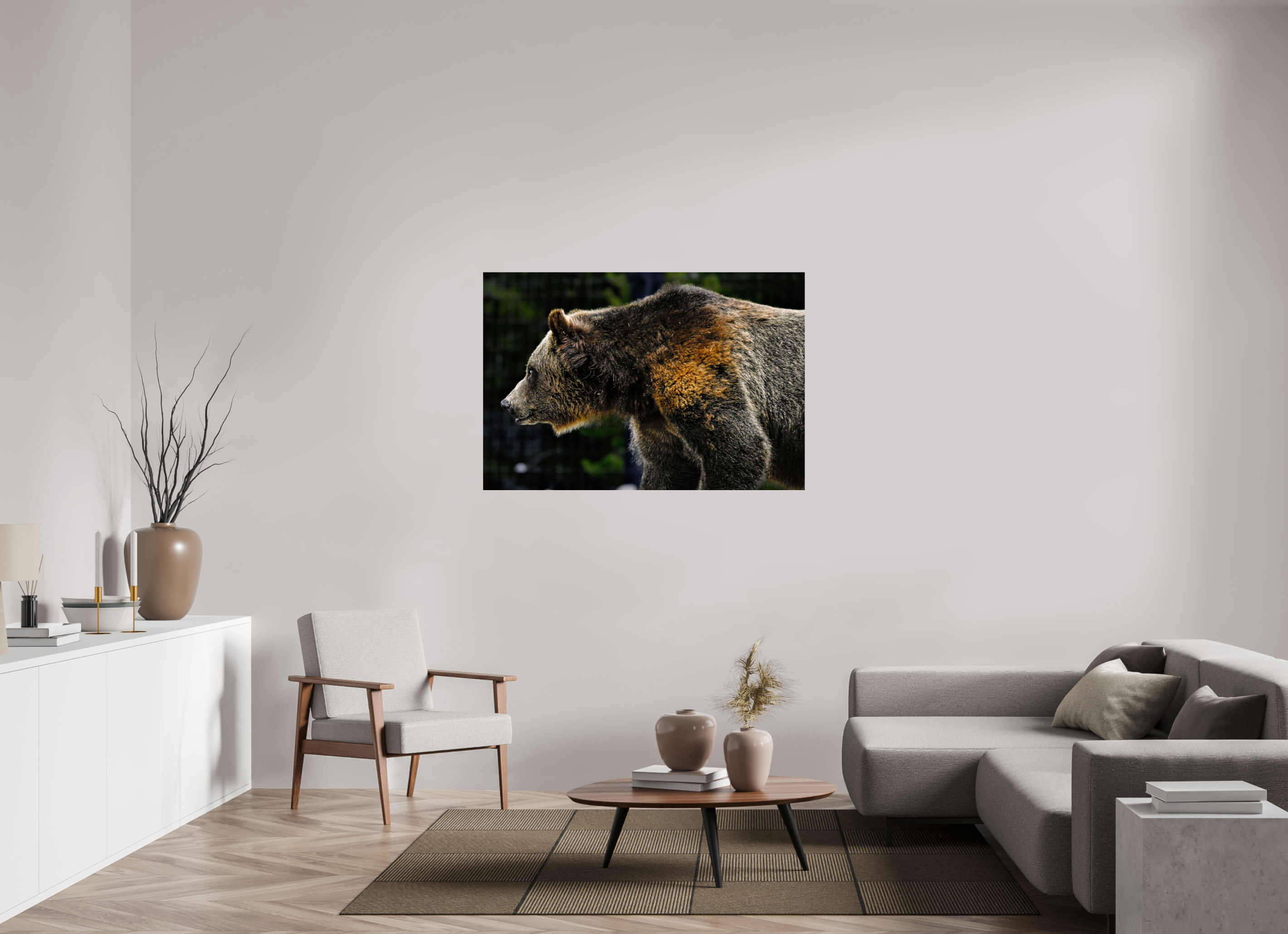 51.7 x 35″, METAL Bear