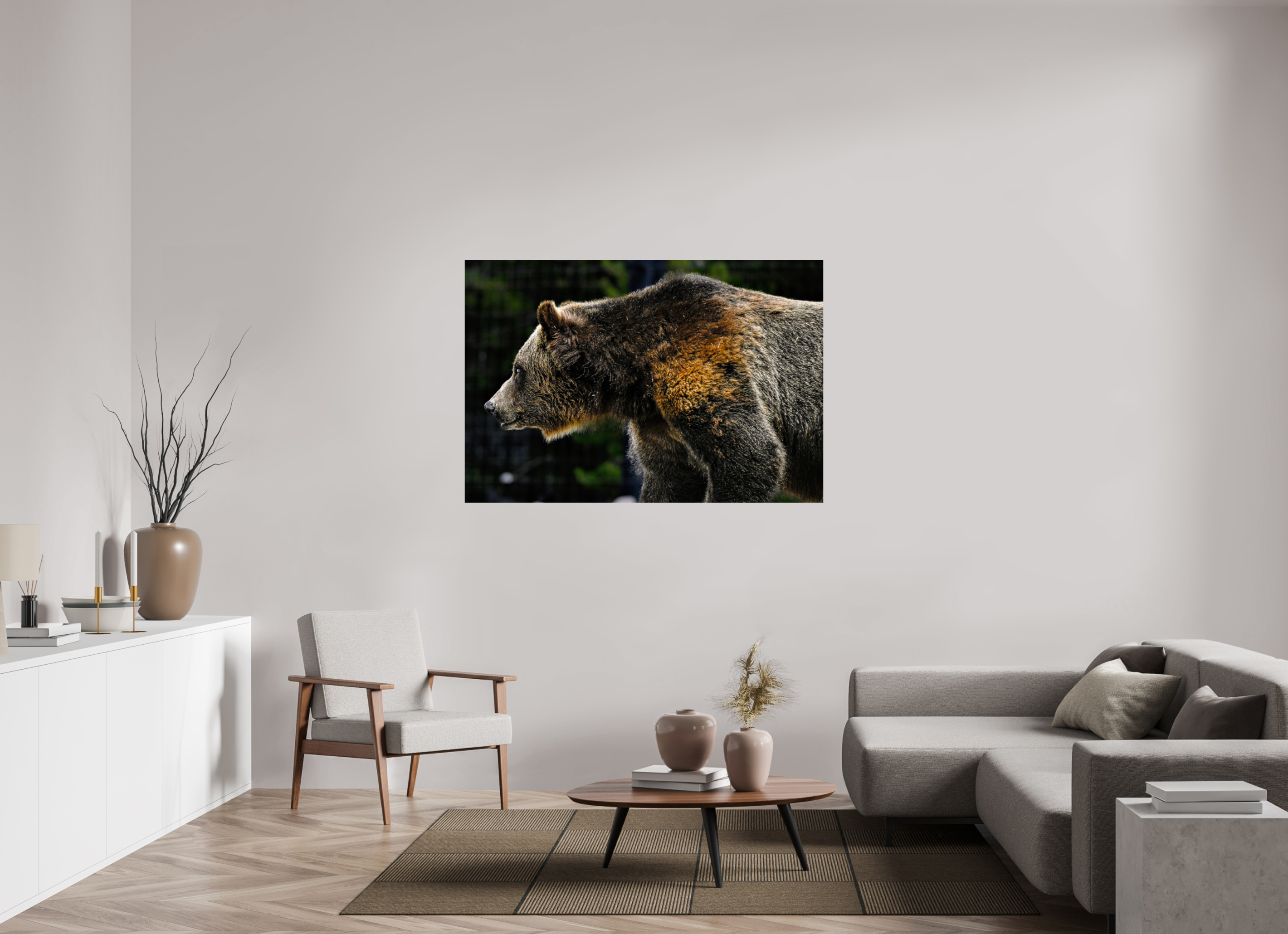 57.6 x 39″, METAL Bear