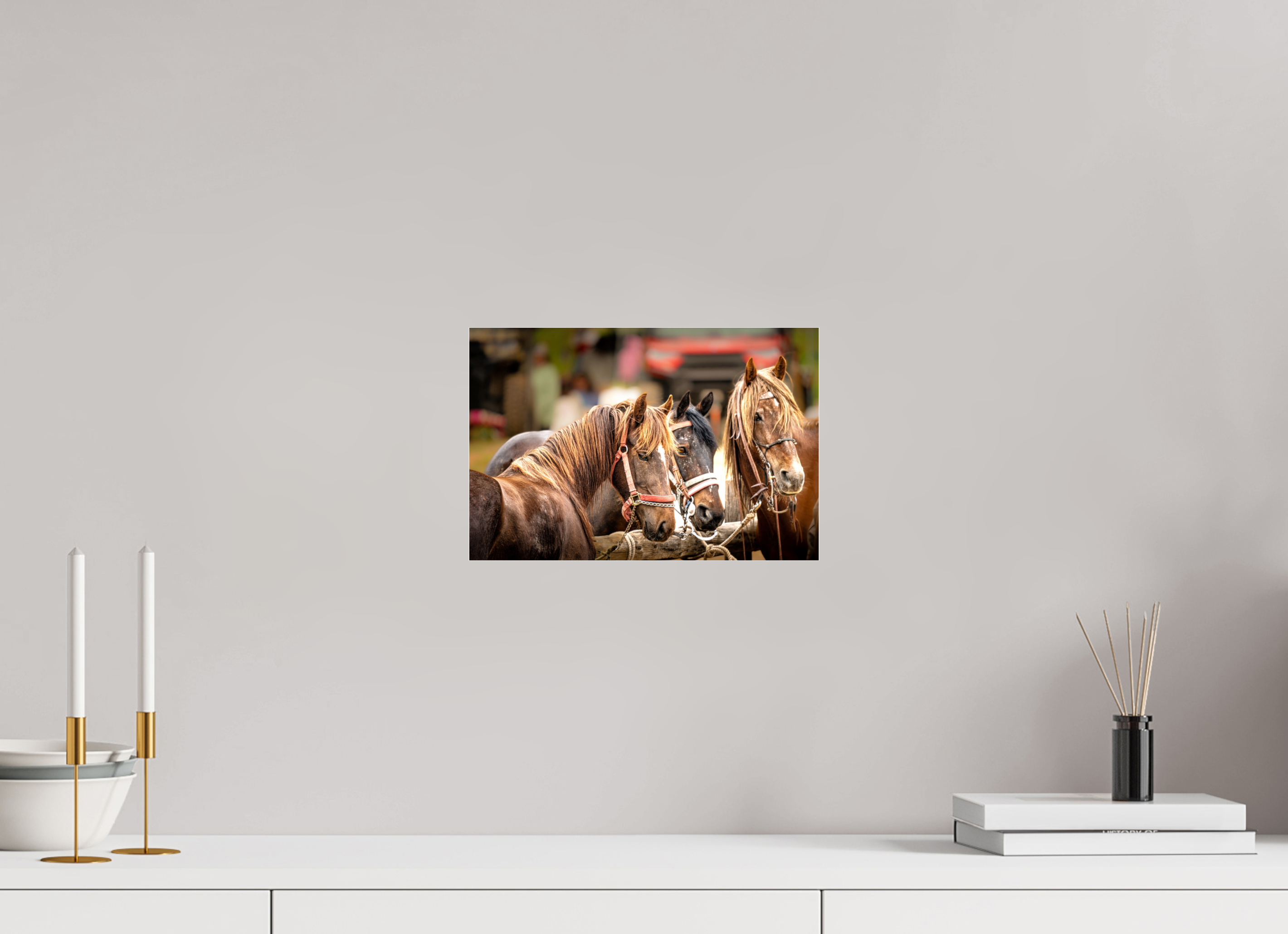 12 x 8″, ACRYLIC Pack Horse Trio